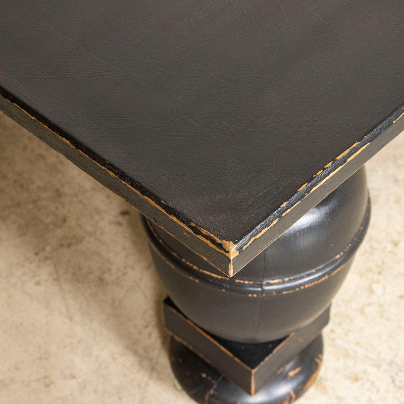 Early 20th Century Antique Large Coffee Table Painted Black 1