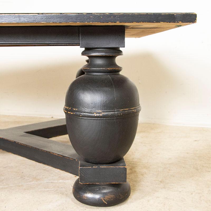 Early 20th Century Antique Large Coffee Table Painted Black 3