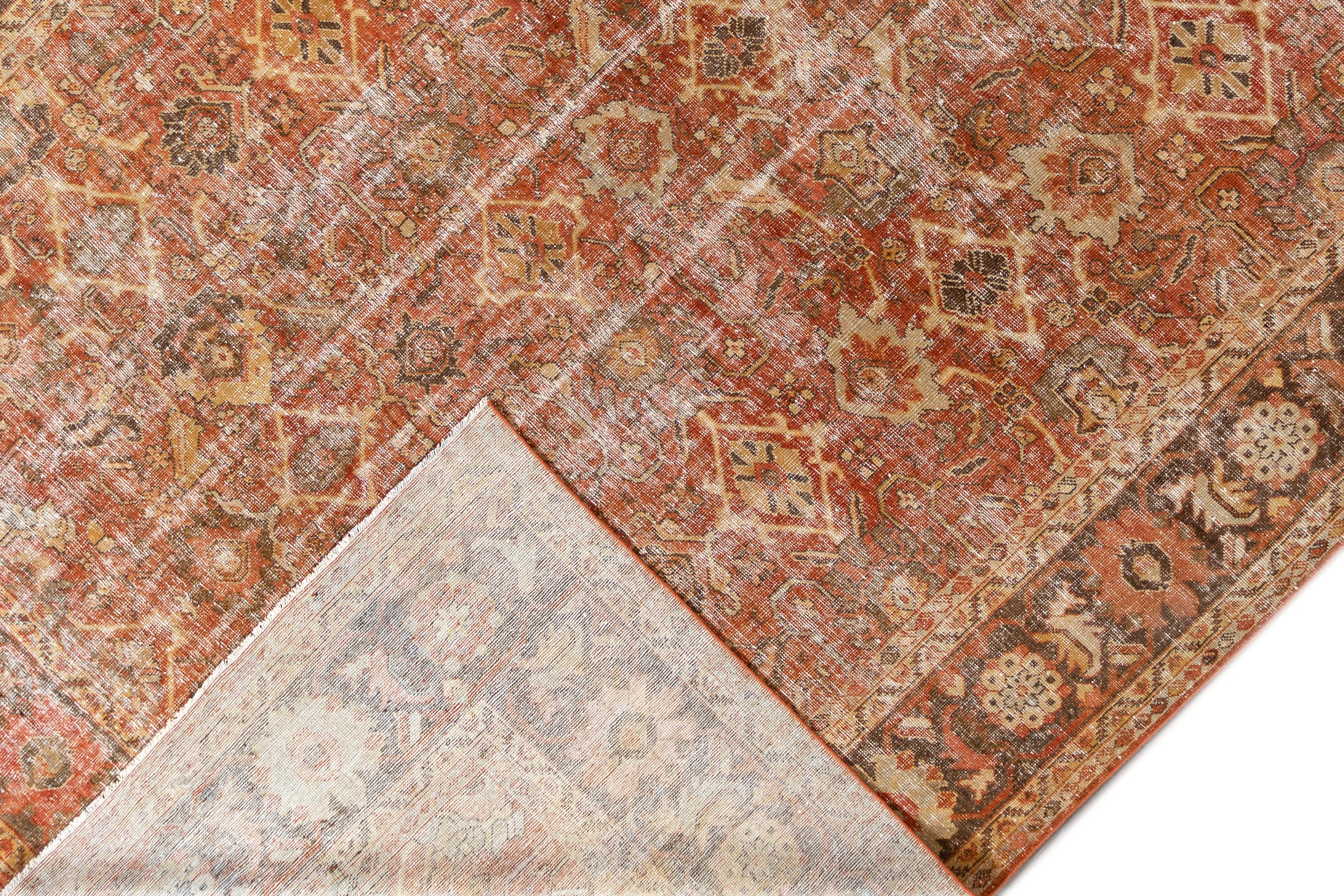 Asiatico Tappeto antico Mahal oversize in lana dei primi del Novecento in vendita