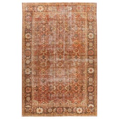 Early 20th Century Antique Mahal Oversize Wool Rug