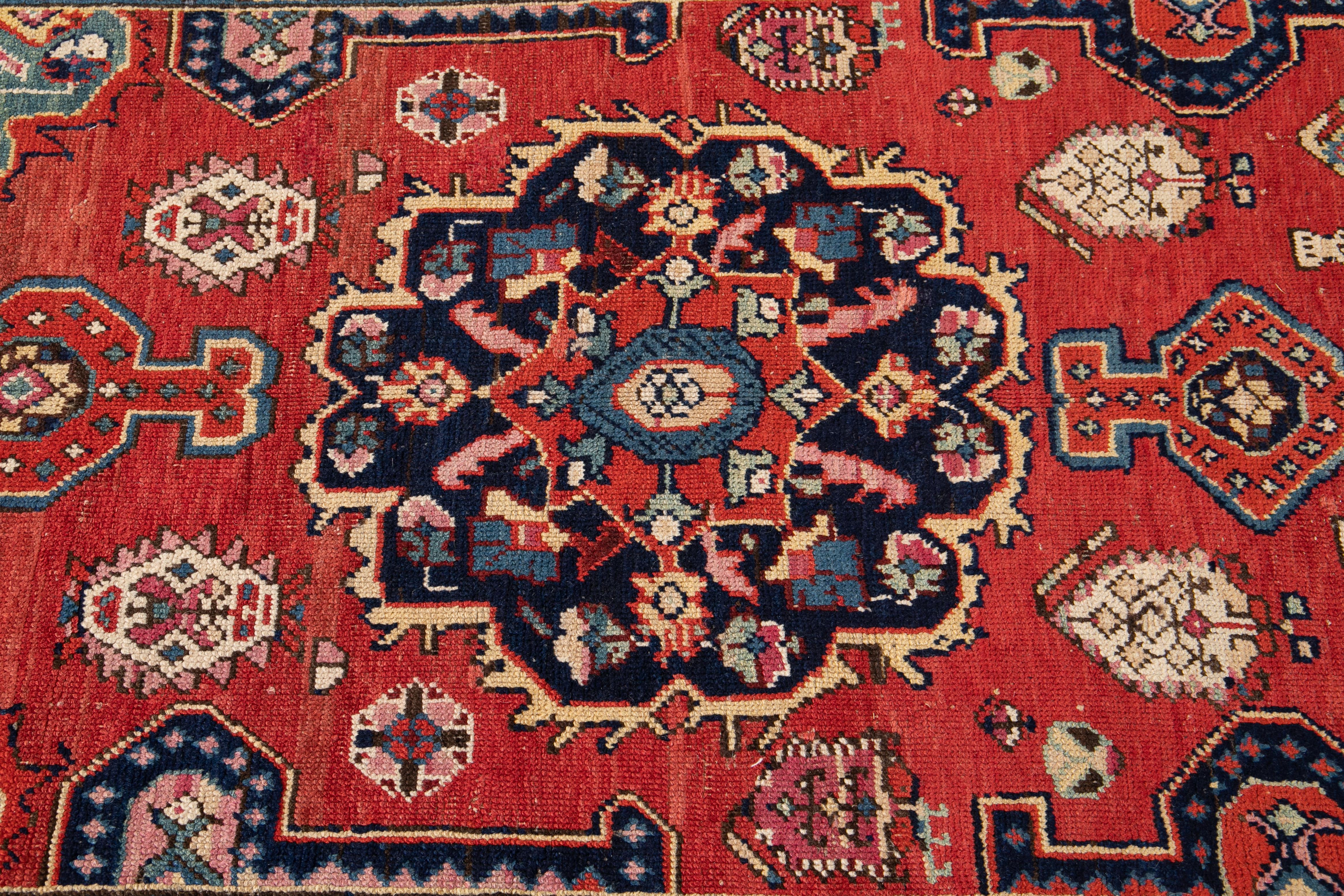 Hand-Knotted Early 20th Century Antique Mahal Rug For Sale