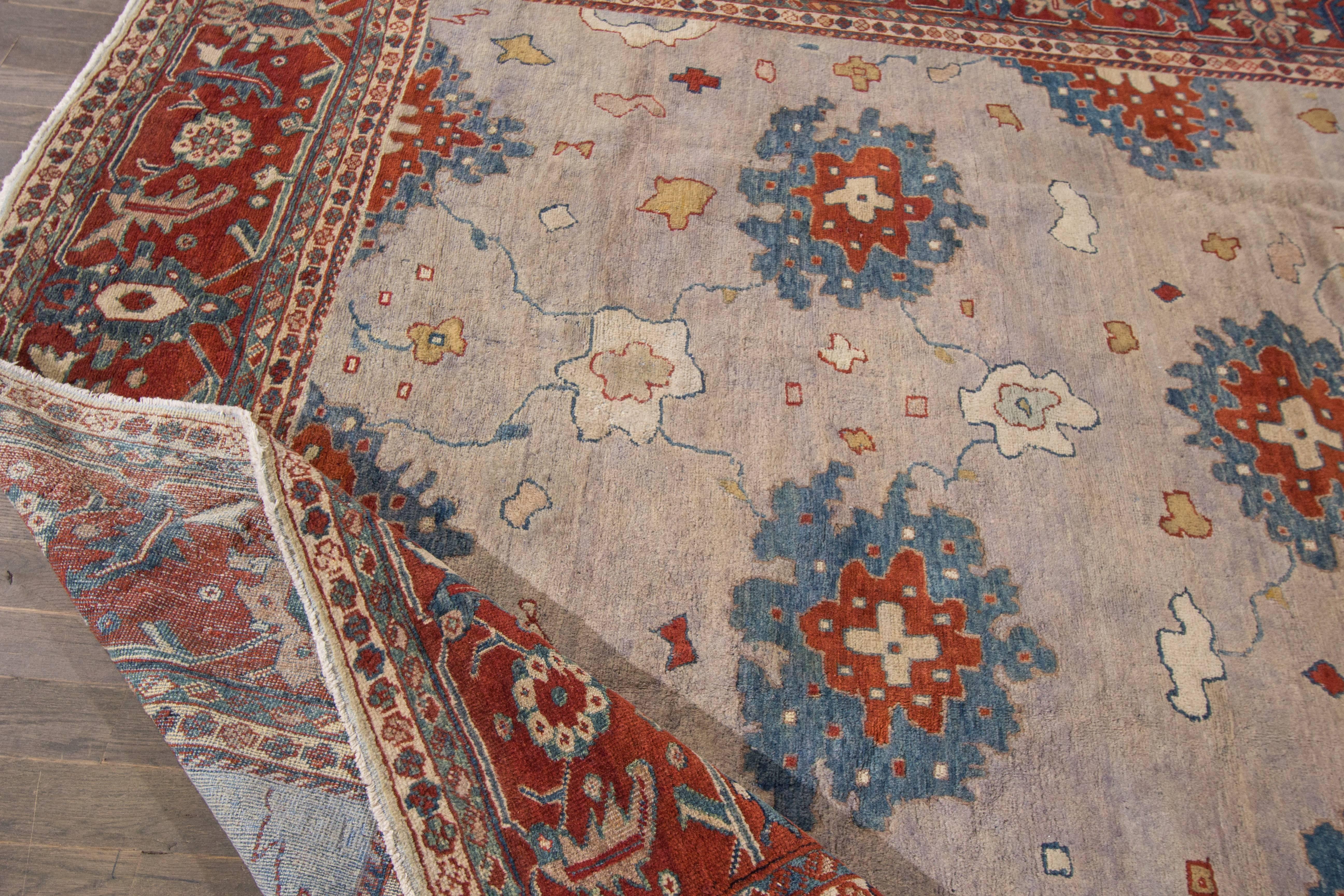 Unknown Early 20th Century Antique Mahal Wool Rug For Sale