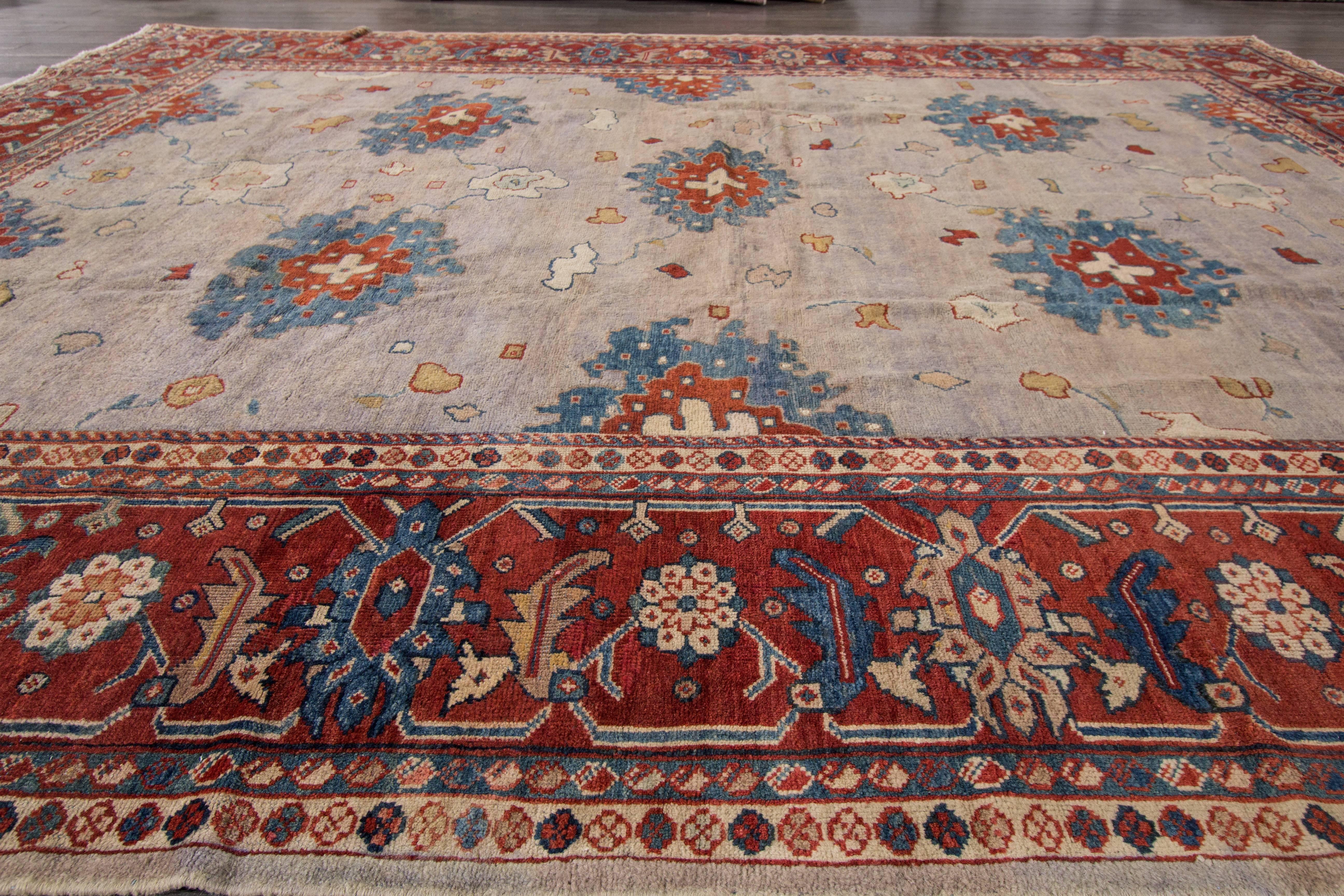 Early 20th Century Antique Mahal Wool Rug In Excellent Condition For Sale In Norwalk, CT