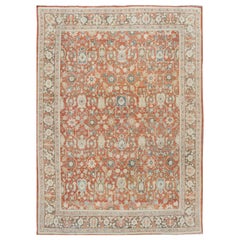 Early 20th Century Antique Mahal Wool Rug