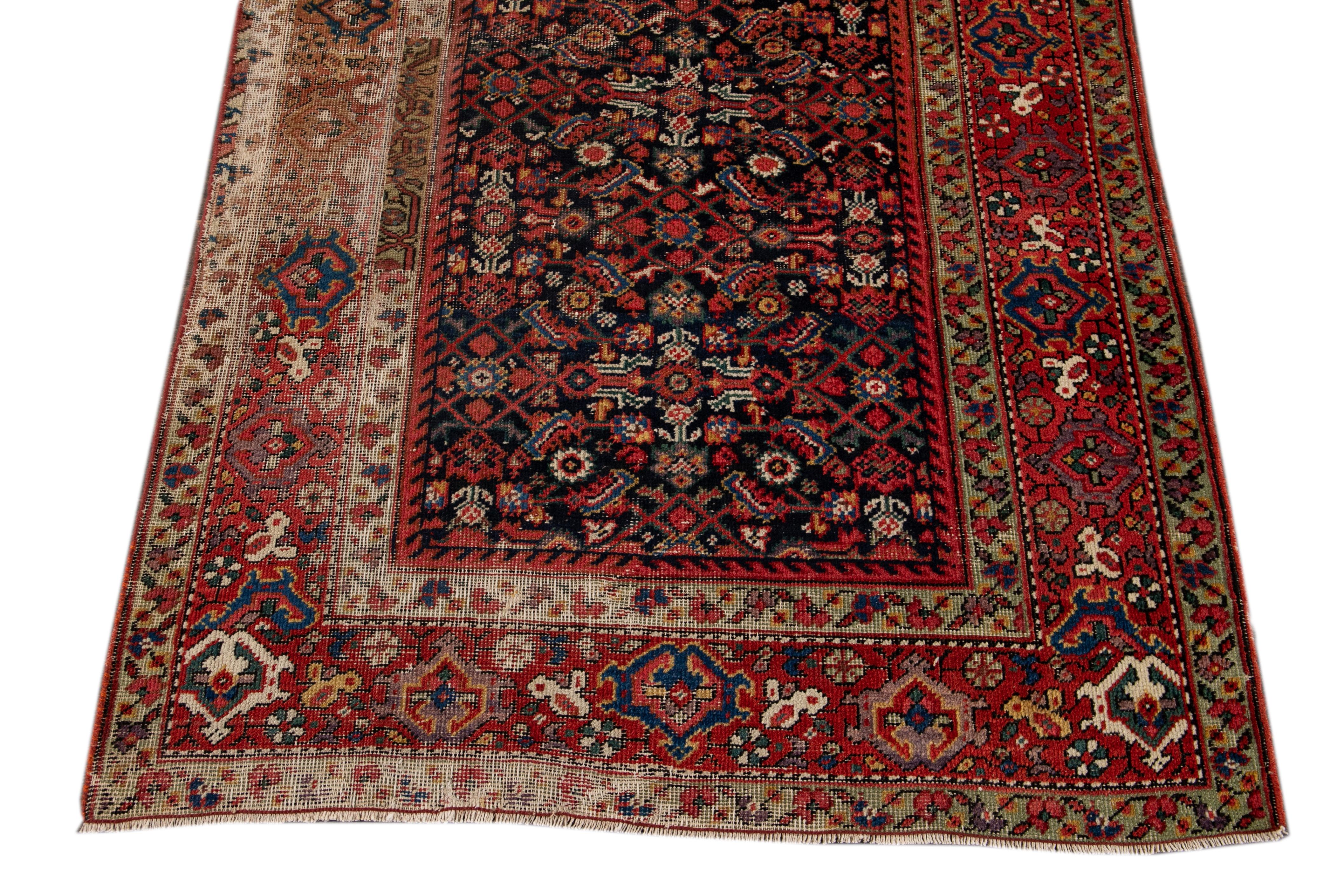 Early 20th Century Antique Distressed Malayer Wool Runner For Sale 5