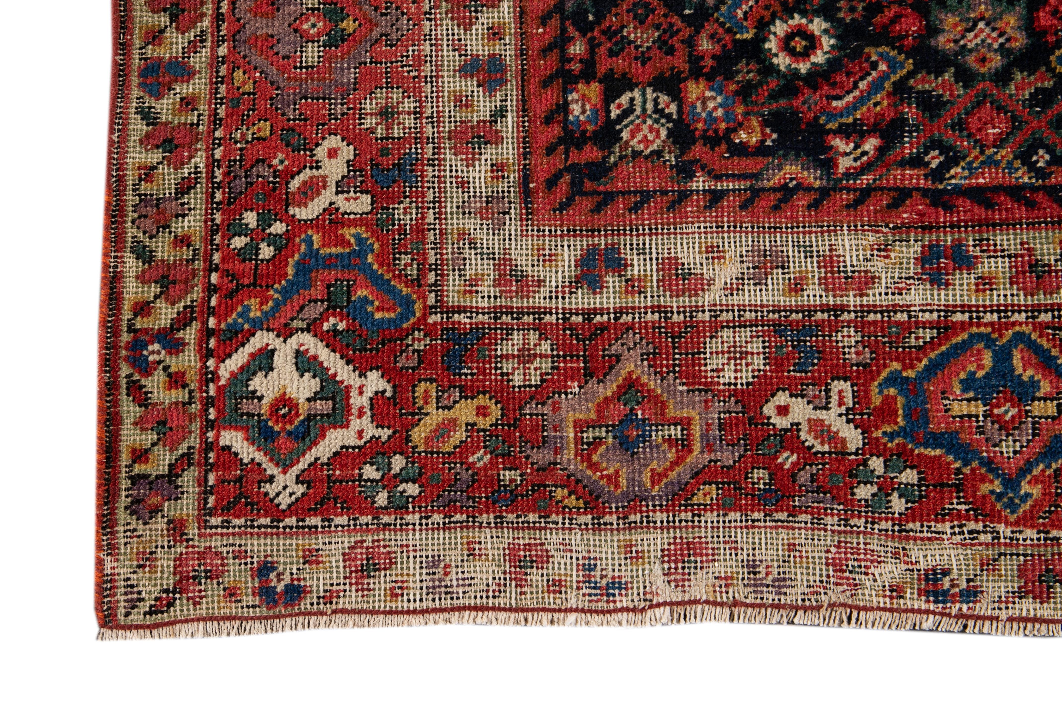 Early 20th Century Antique Distressed Malayer Wool Runner For Sale 6