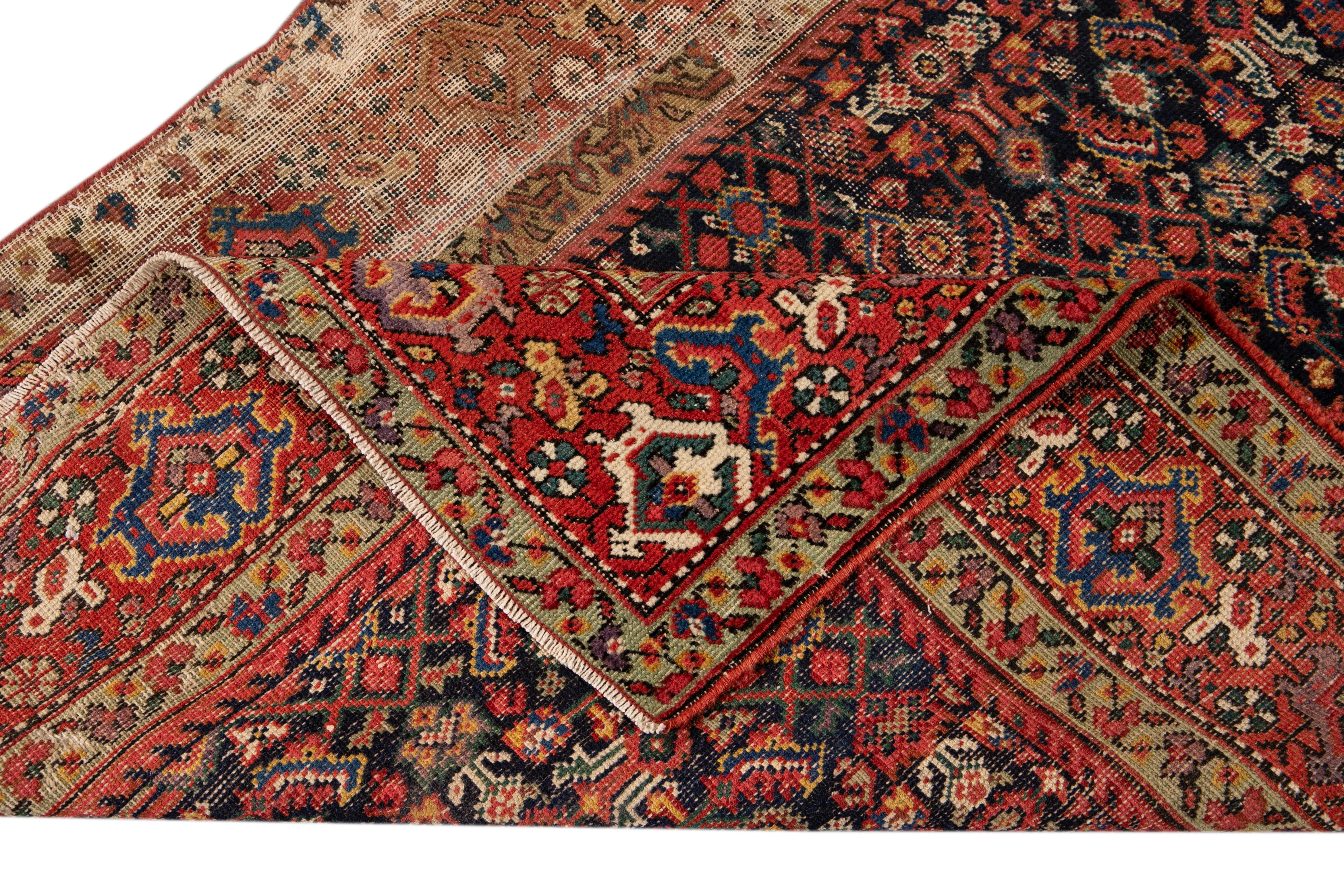 Persian Early 20th Century Antique Distressed Malayer Wool Runner For Sale