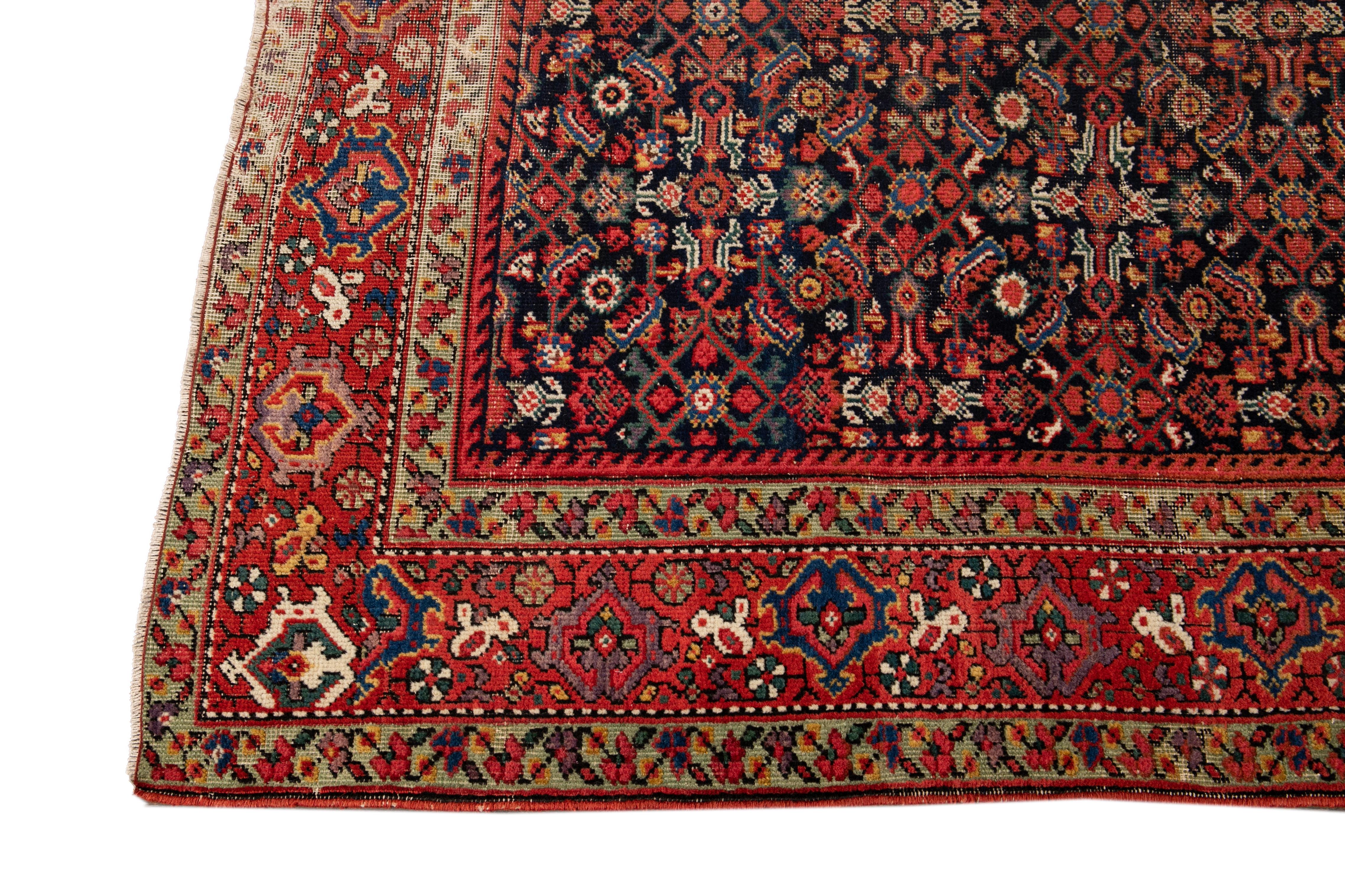 Early 20th Century Antique Distressed Malayer Wool Runner For Sale 1