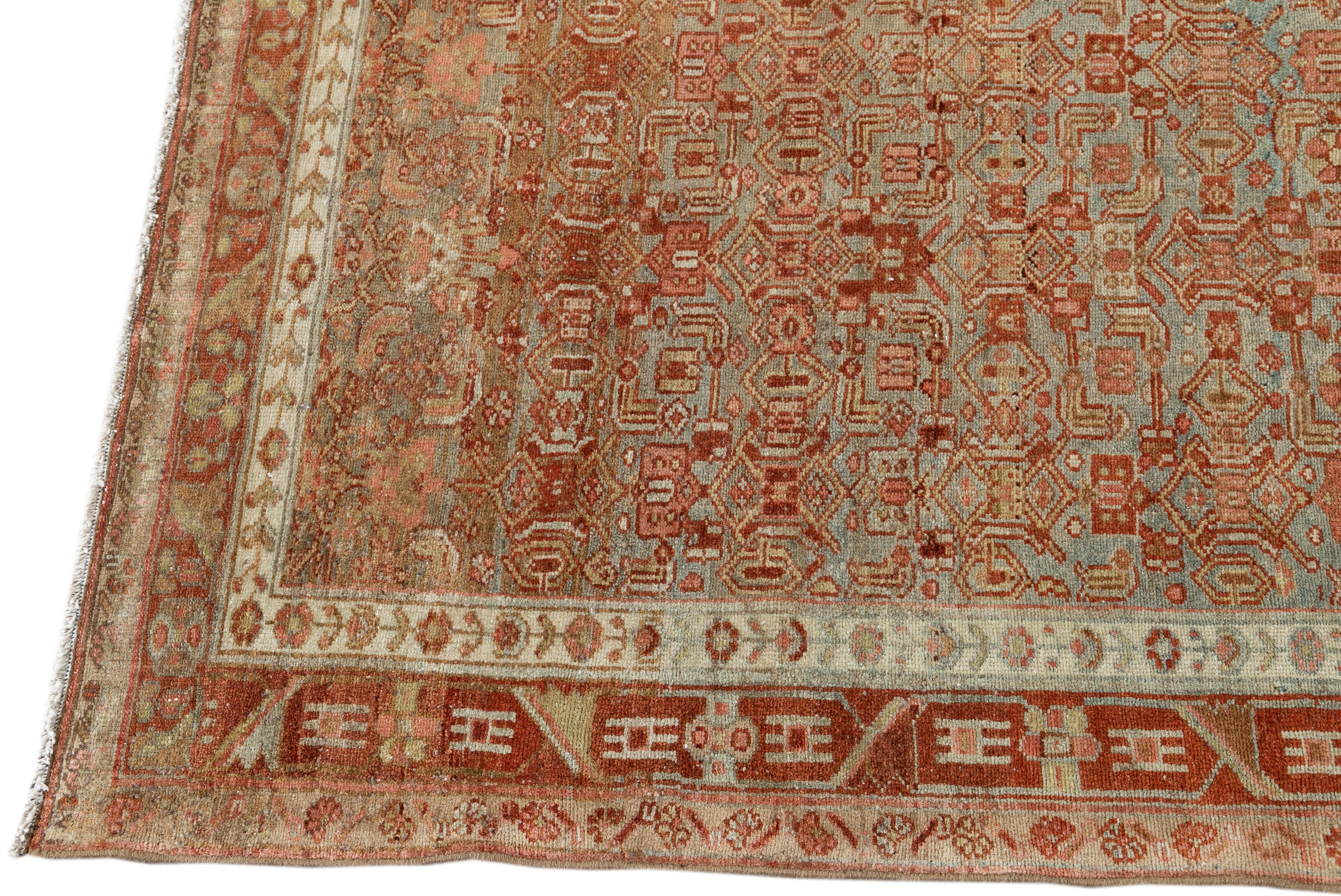 Early 20th Century Antique Malayer Wool Runner Rug In Good Condition For Sale In Norwalk, CT
