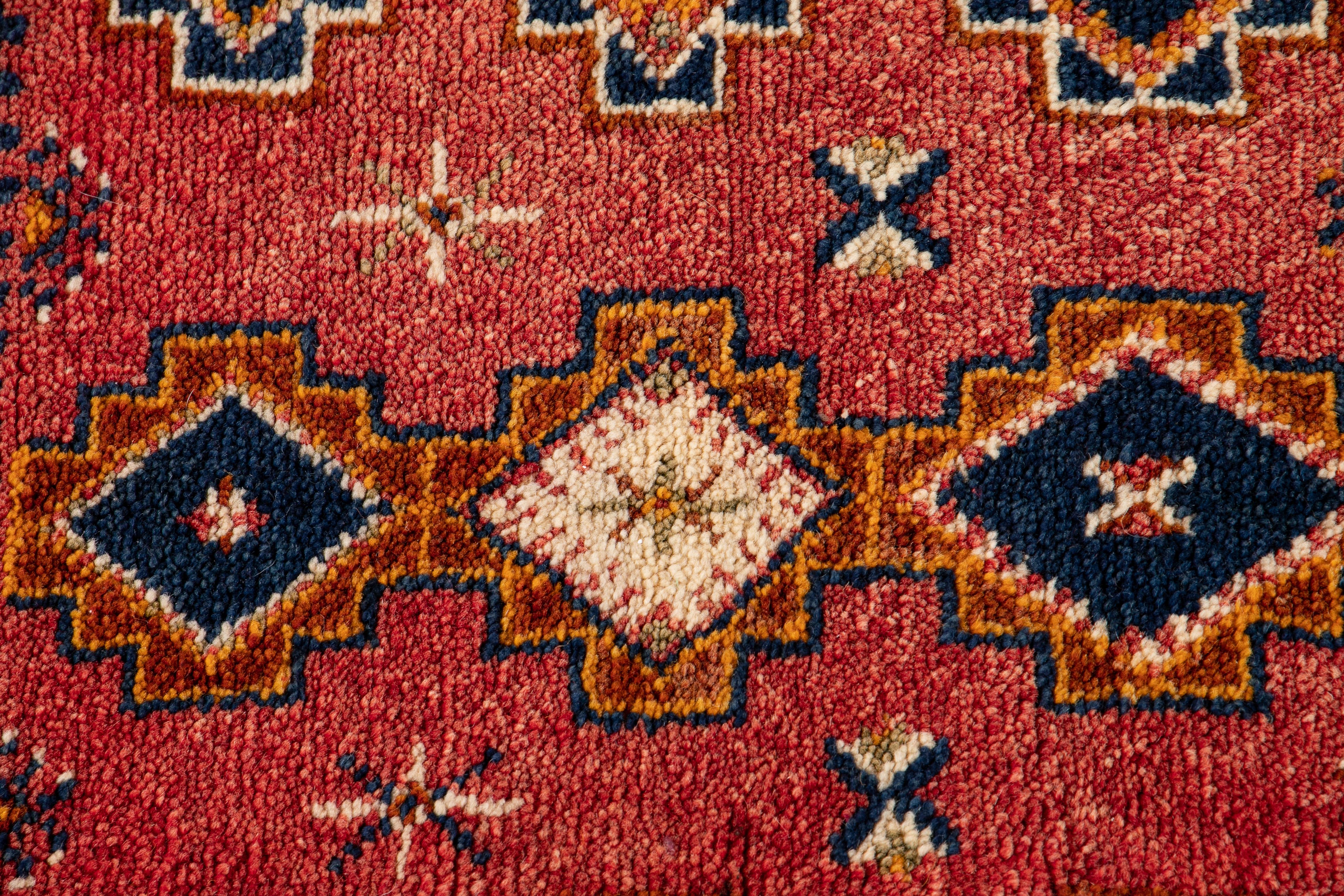 Early 20th Century Antique Moroccan Tribal Wool Rug  For Sale 1