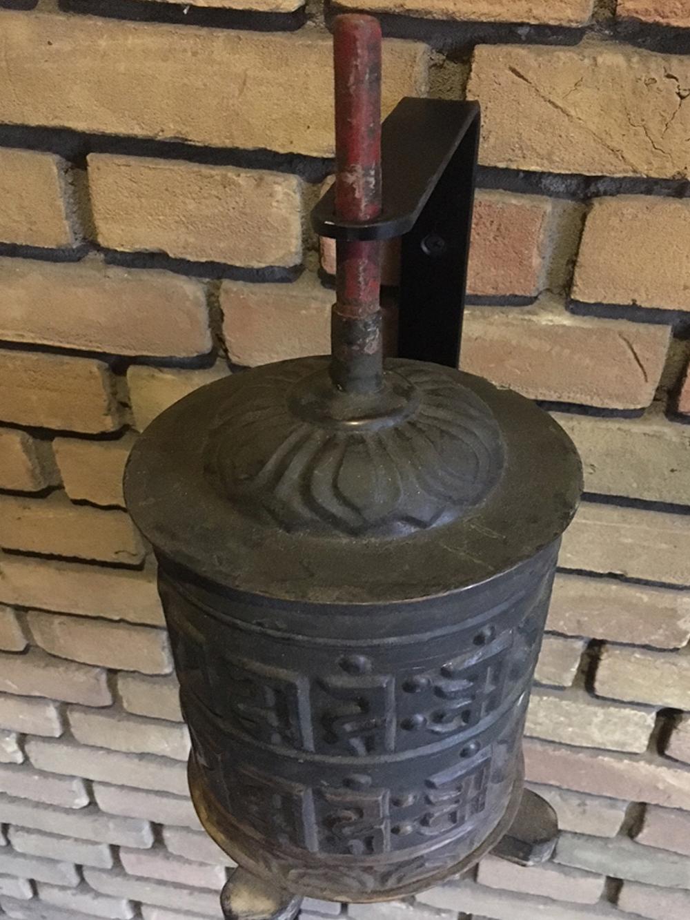 Copper Early 20th century Antique Nepali Praying Wheel from Nepal For Sale