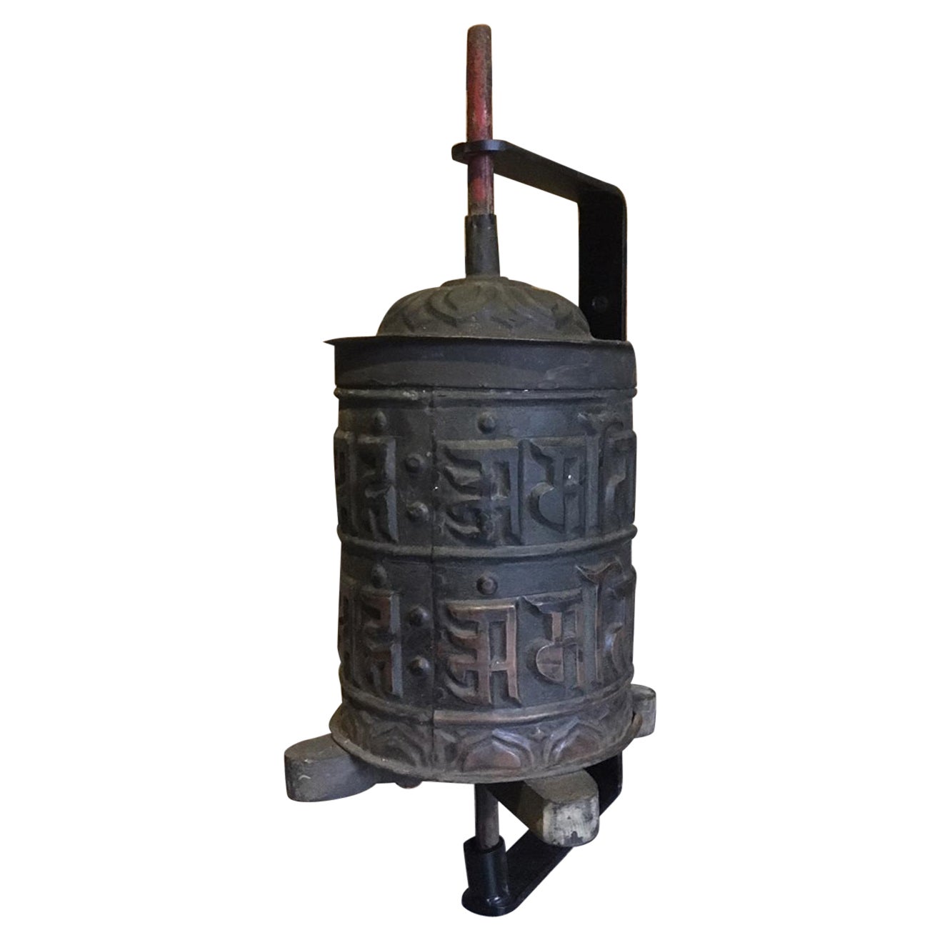 Antikes Nepali-Gebetrad aus Nepal aus Nepal, frühes 20. Jahrhundert