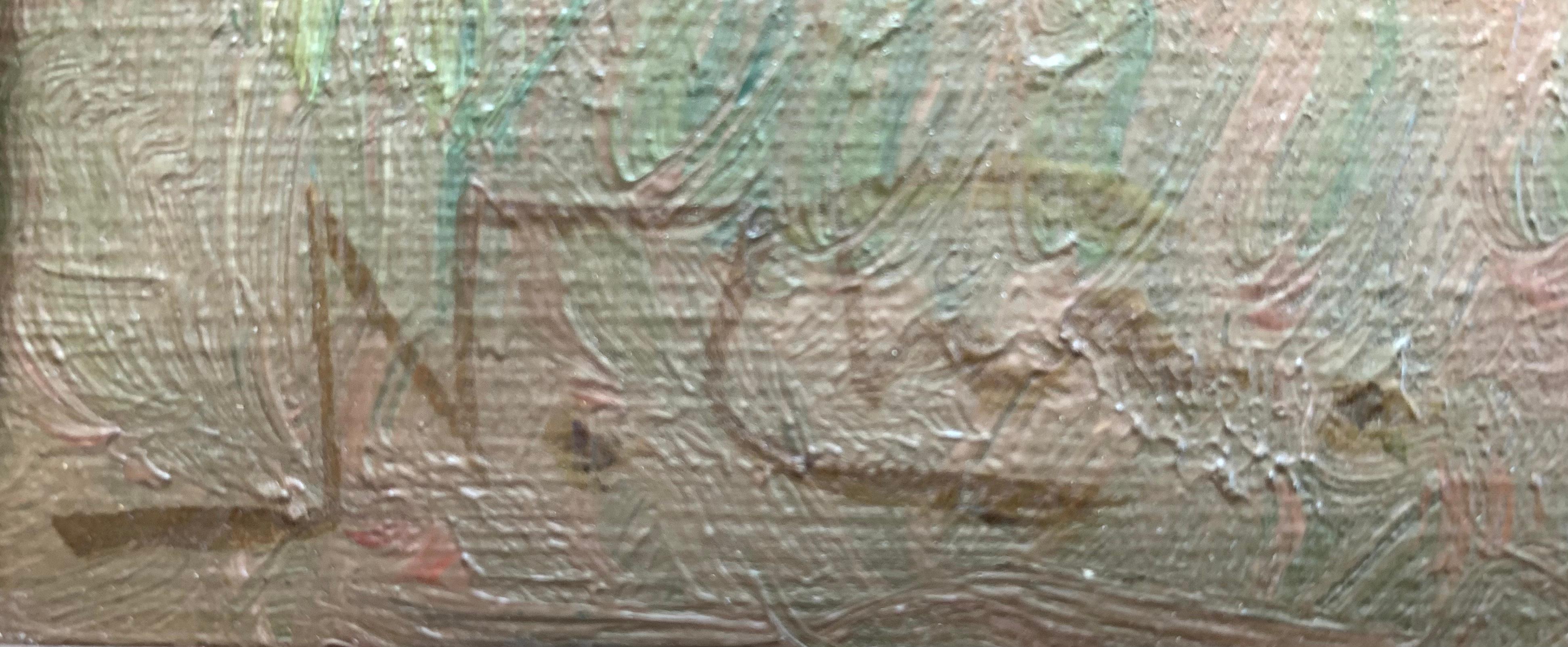 Peinture à l'huile ancienne du début du 20e siècle avec des chevaux par I Christiansen en vente 3