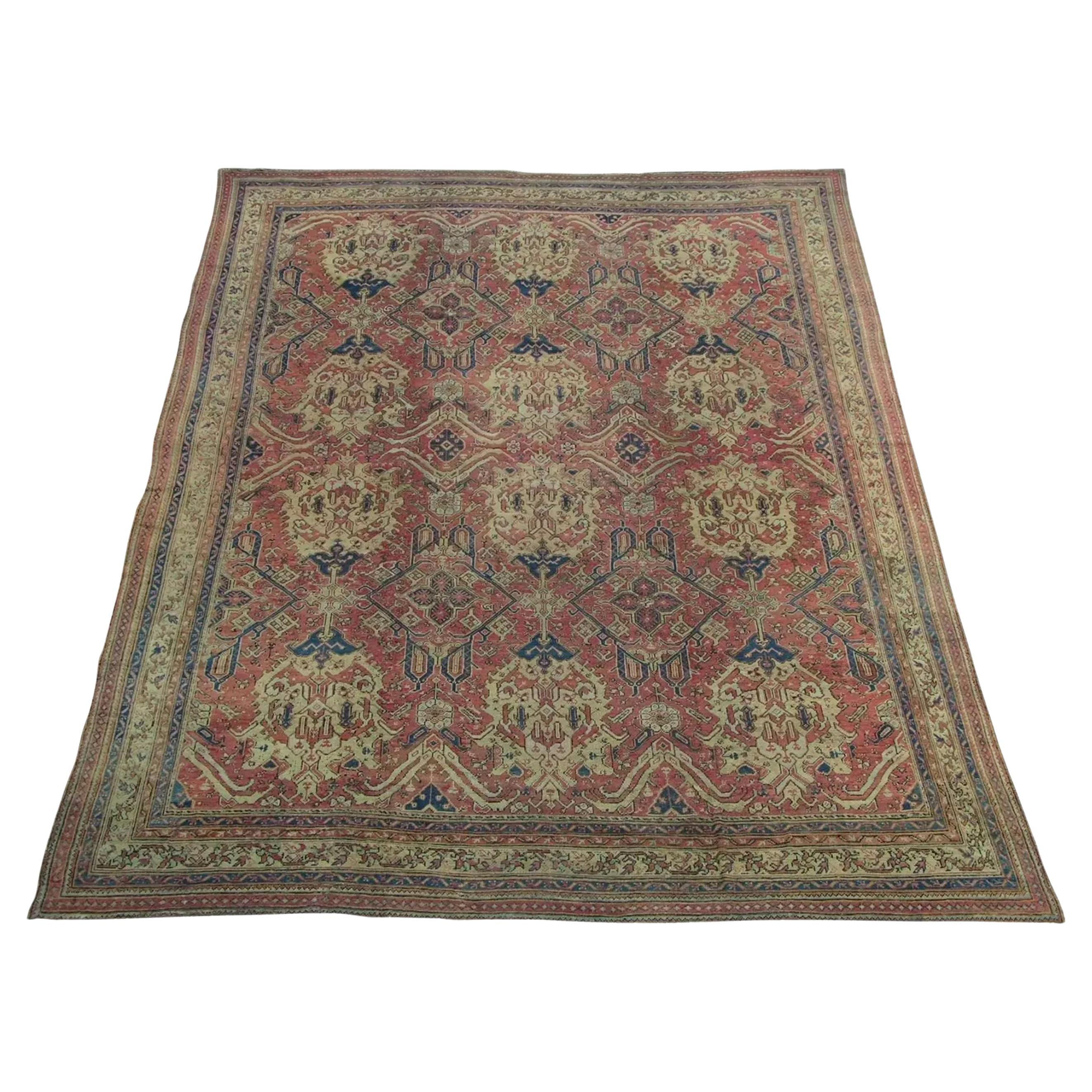 Tapis Oushak ancien du début du 20e siècle