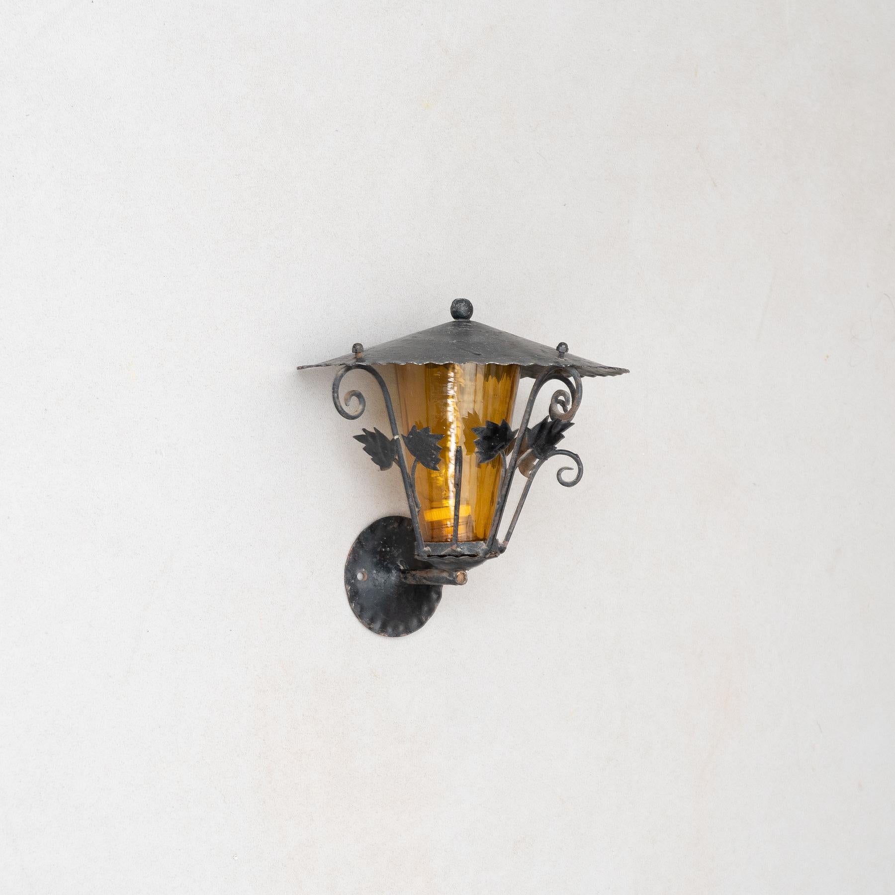 Mid-Century Modern Early 20th Century Antique Outdoors Wall Lamp For Sale