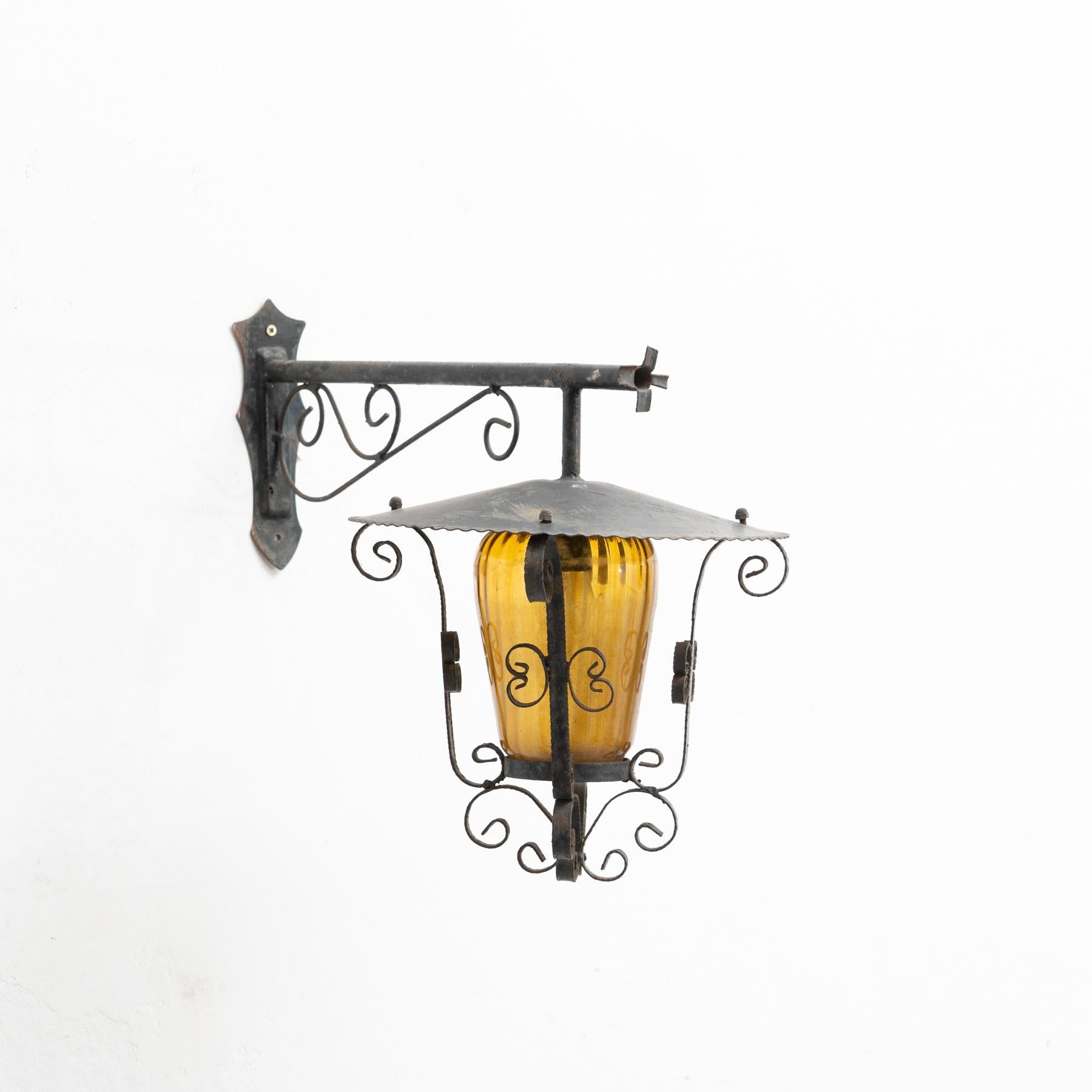 Metal Early 20th Century Antique Outdoors Wall Lamp For Sale