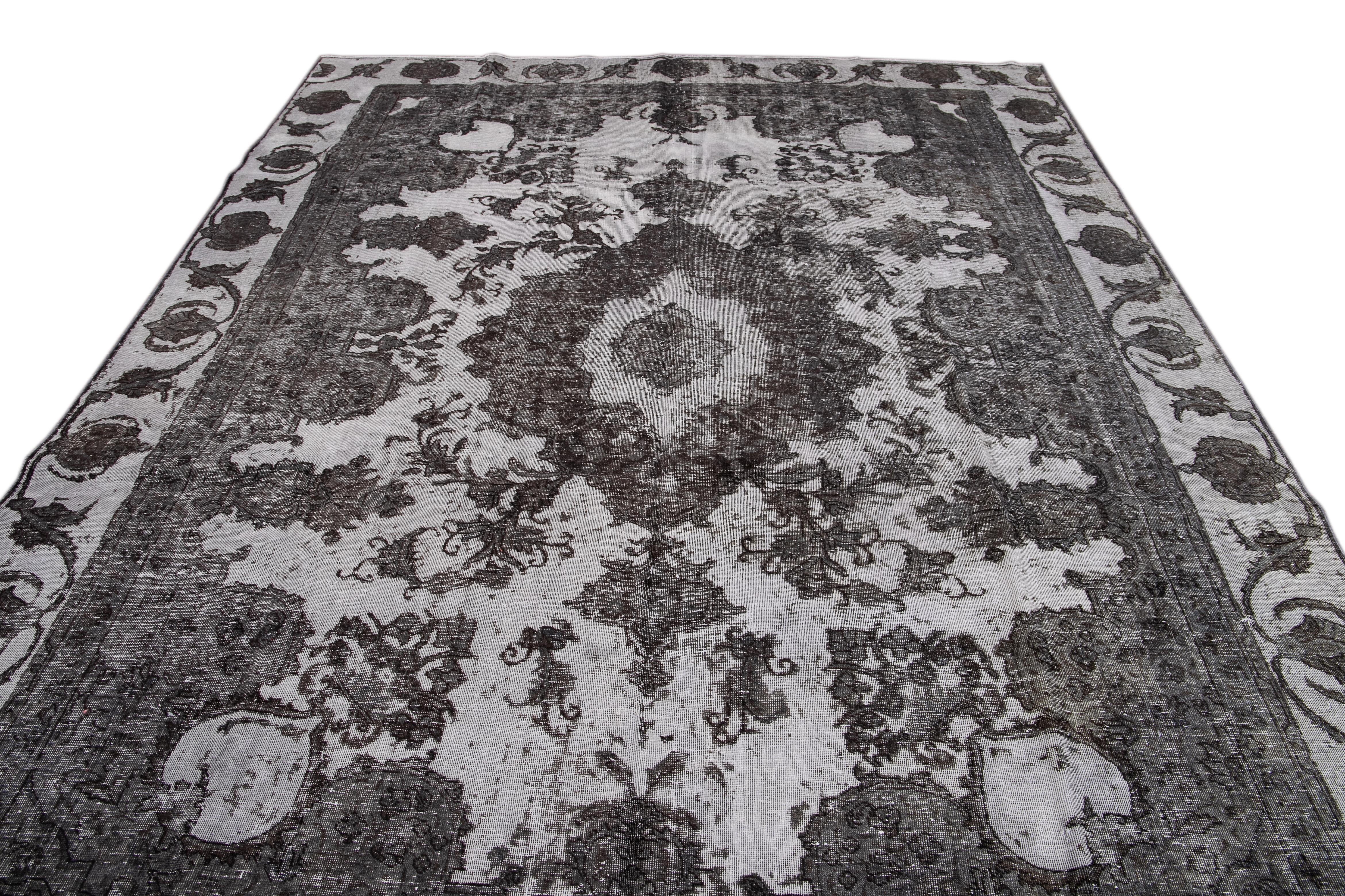 Early 20th Century Antique Overdyed Wool Rug For Sale 7