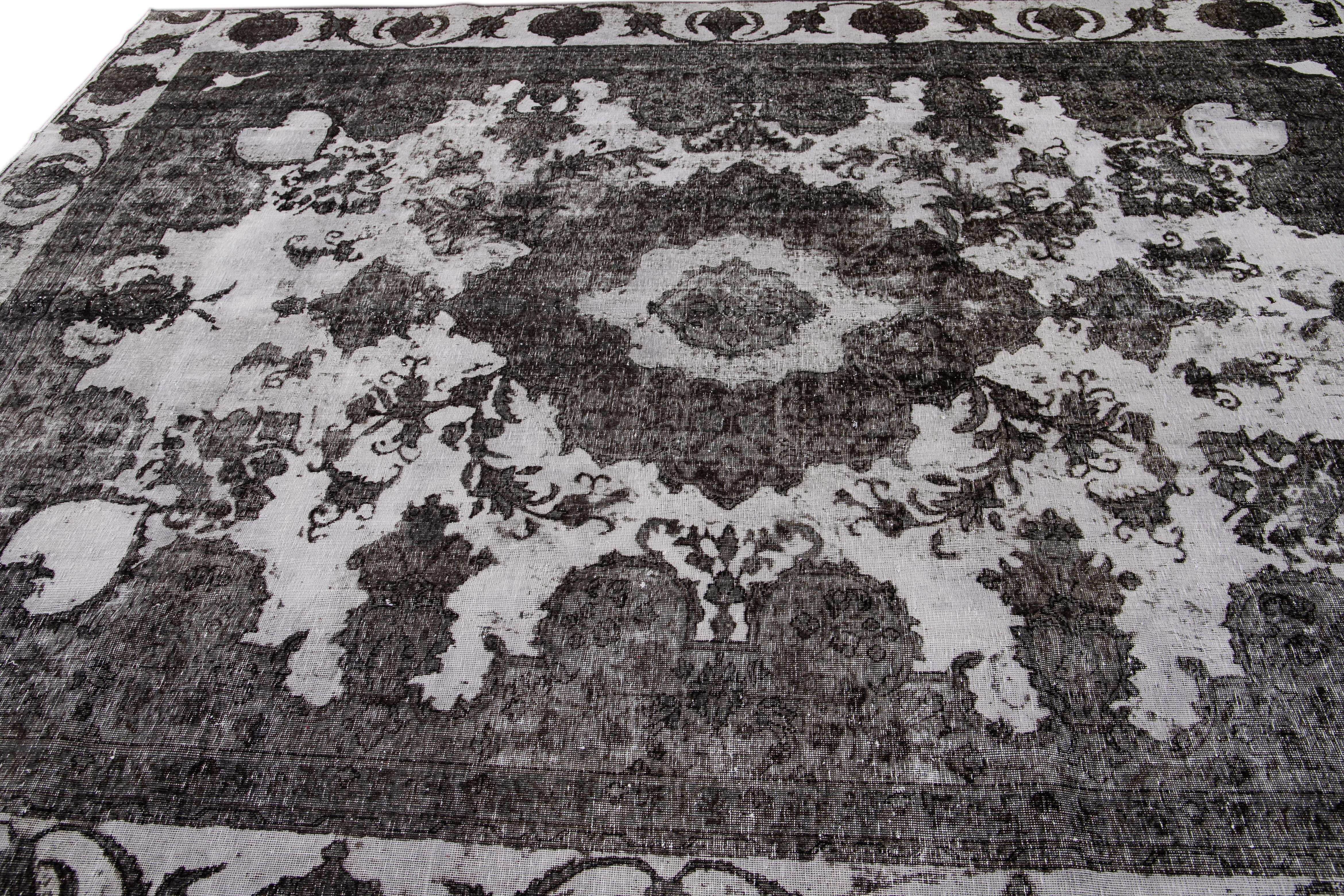 Early 20th Century Antique Overdyed Wool Rug For Sale 3
