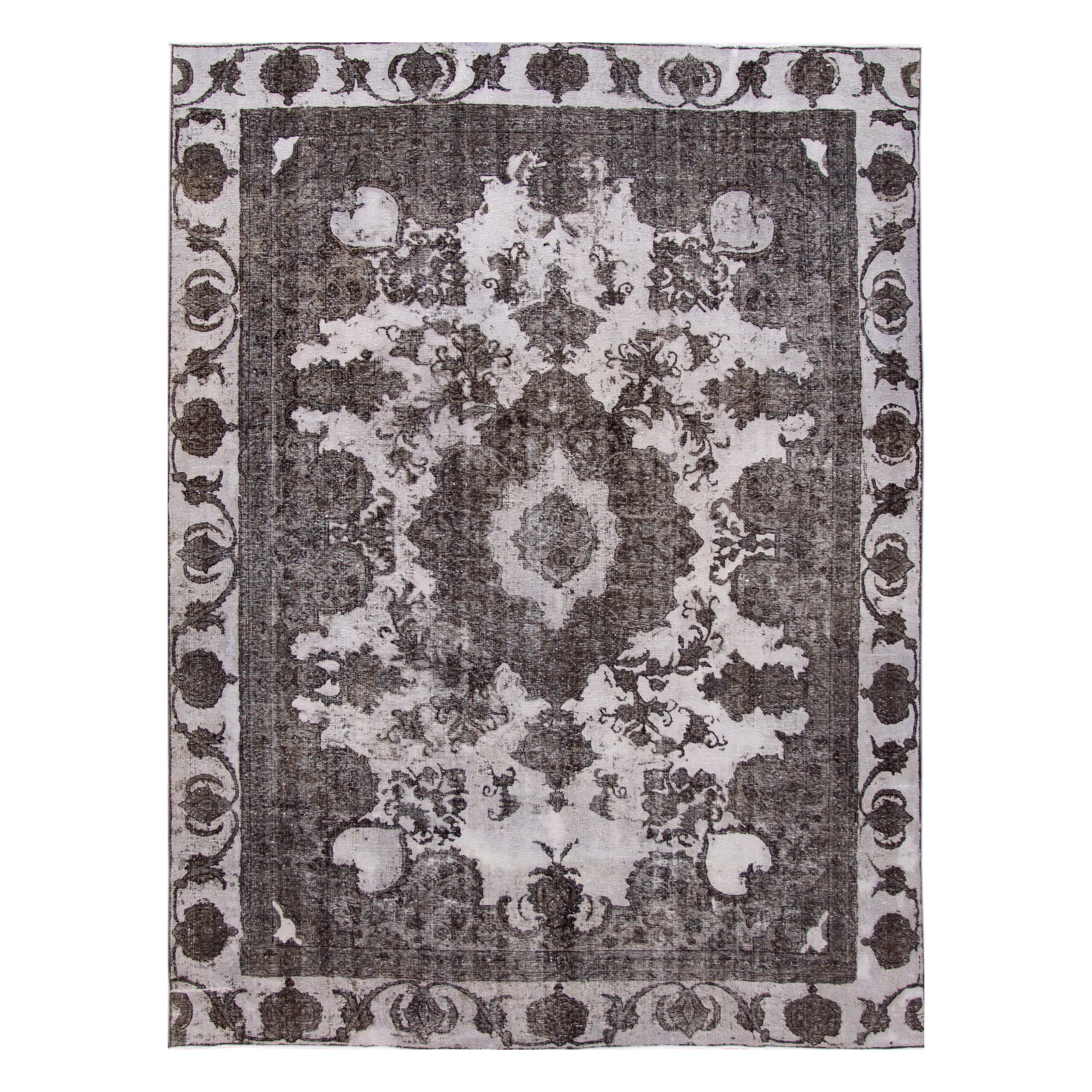 Early 20th Century Antique Overdyed Wool Rug For Sale