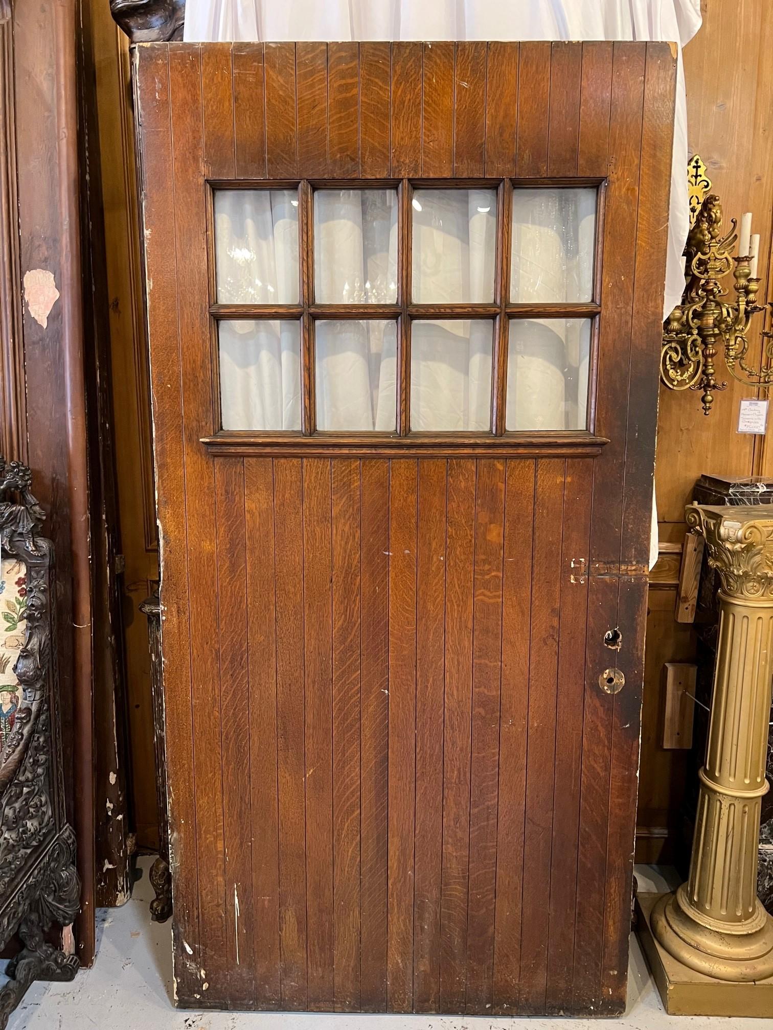Early 20th Century Antique Oversize Door with Large Iron Hinge For Sale 3