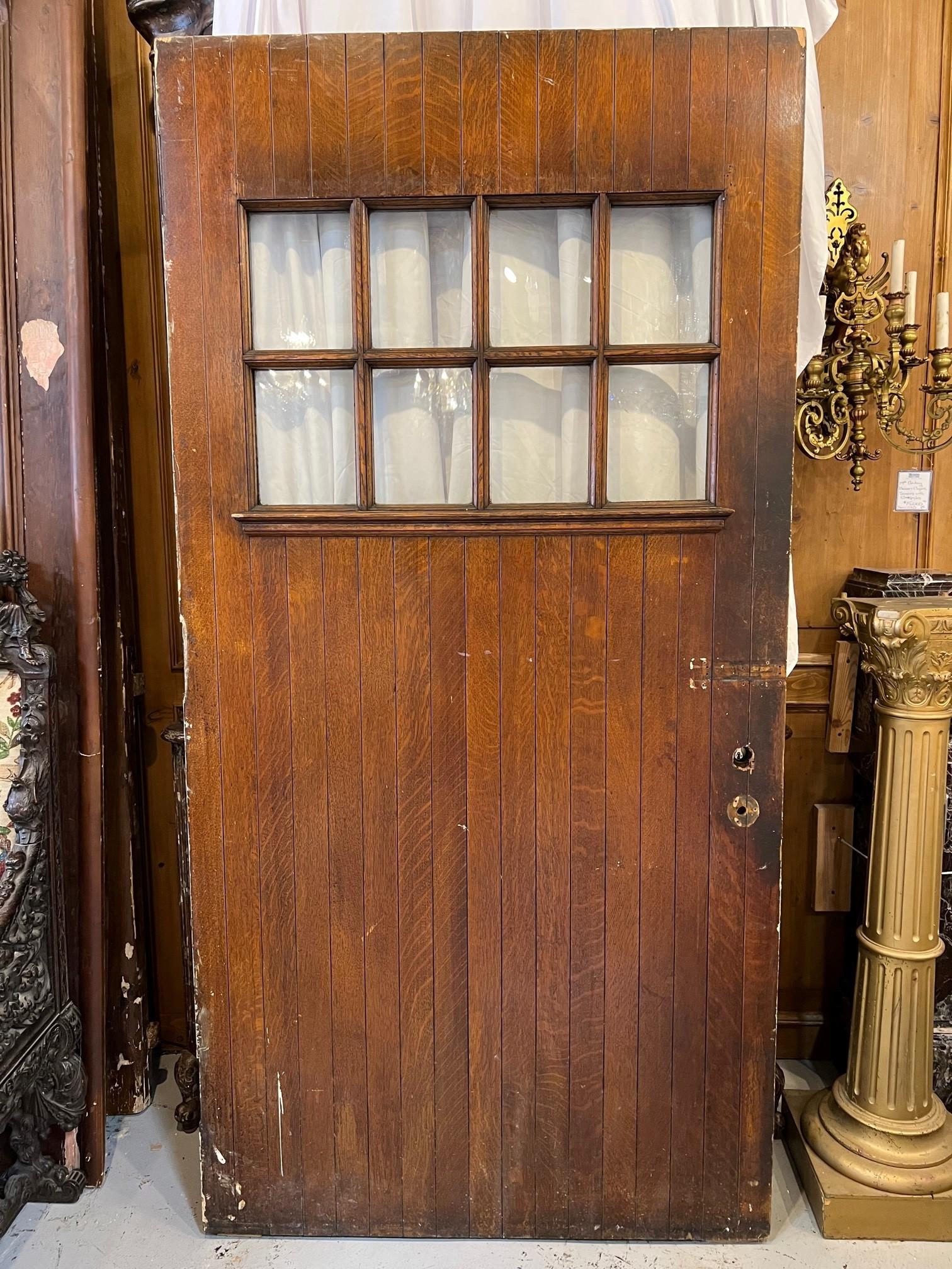 Early 20th Century Antique Oversize Door with Large Iron Hinge For Sale 4