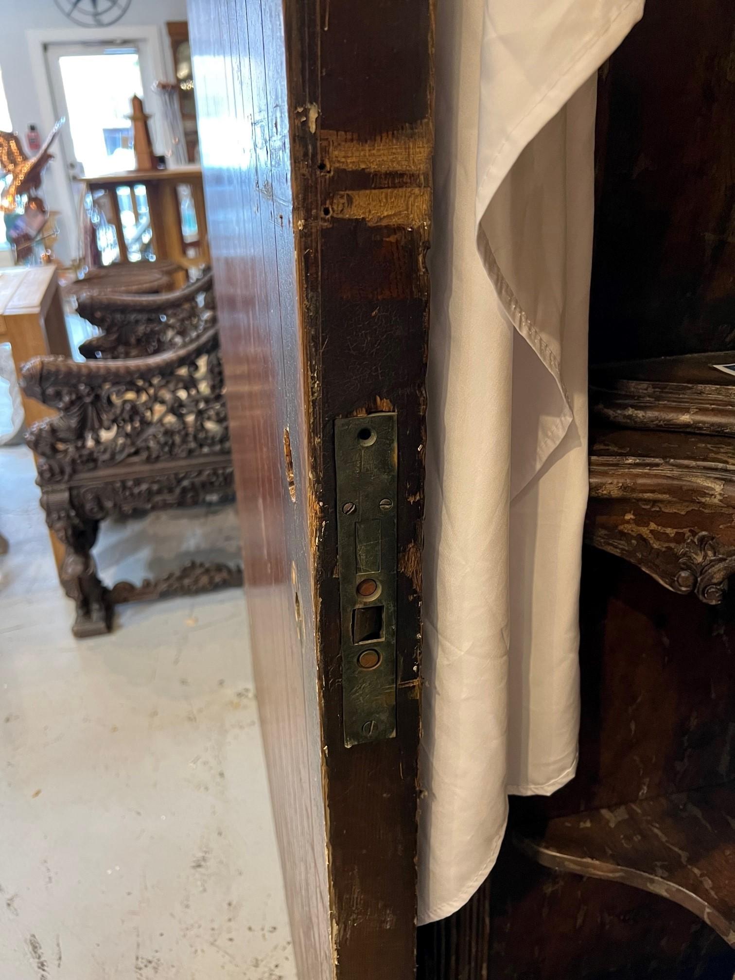 Early 20th Century Antique Oversize Door with Large Iron Hinge For Sale 8