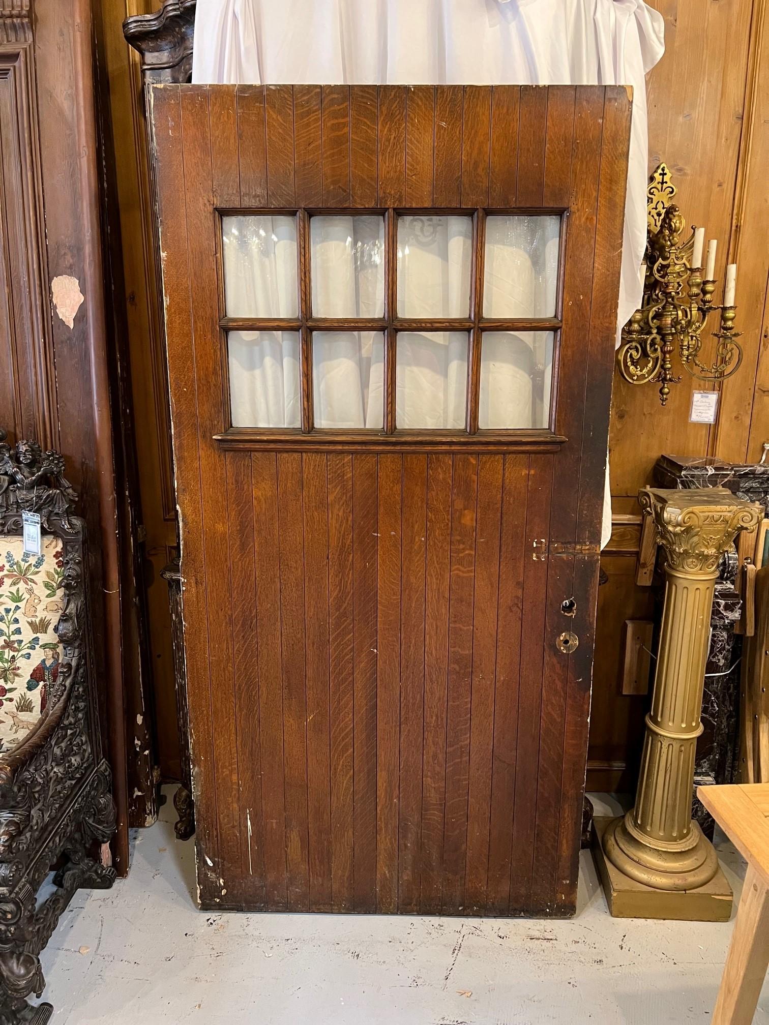 Early 20th Century Antique Oversize Door with Large Iron Hinge For Sale 9