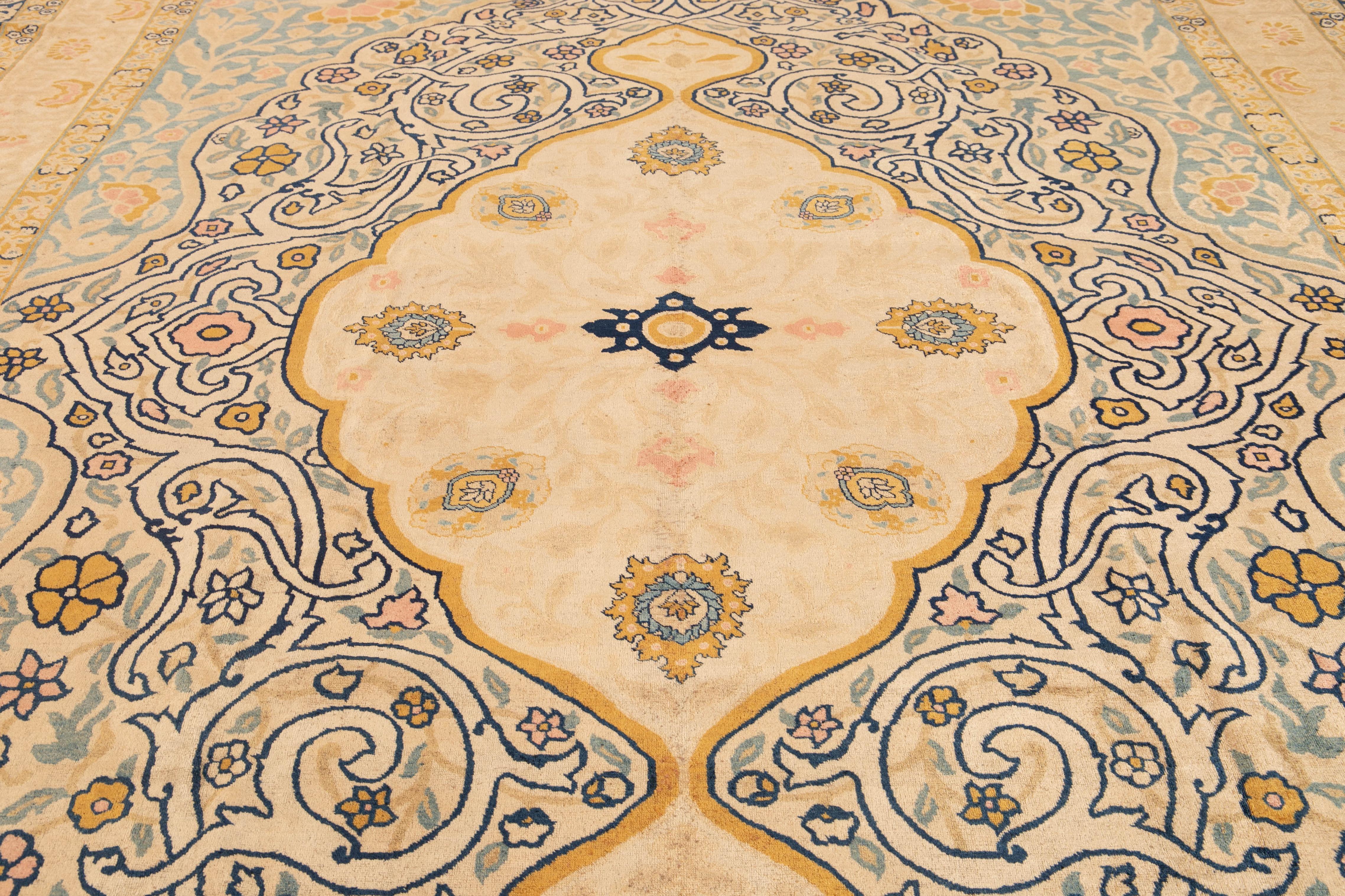 Early 20th Century Antique Oversize Tabriz Wool Rug For Sale 6