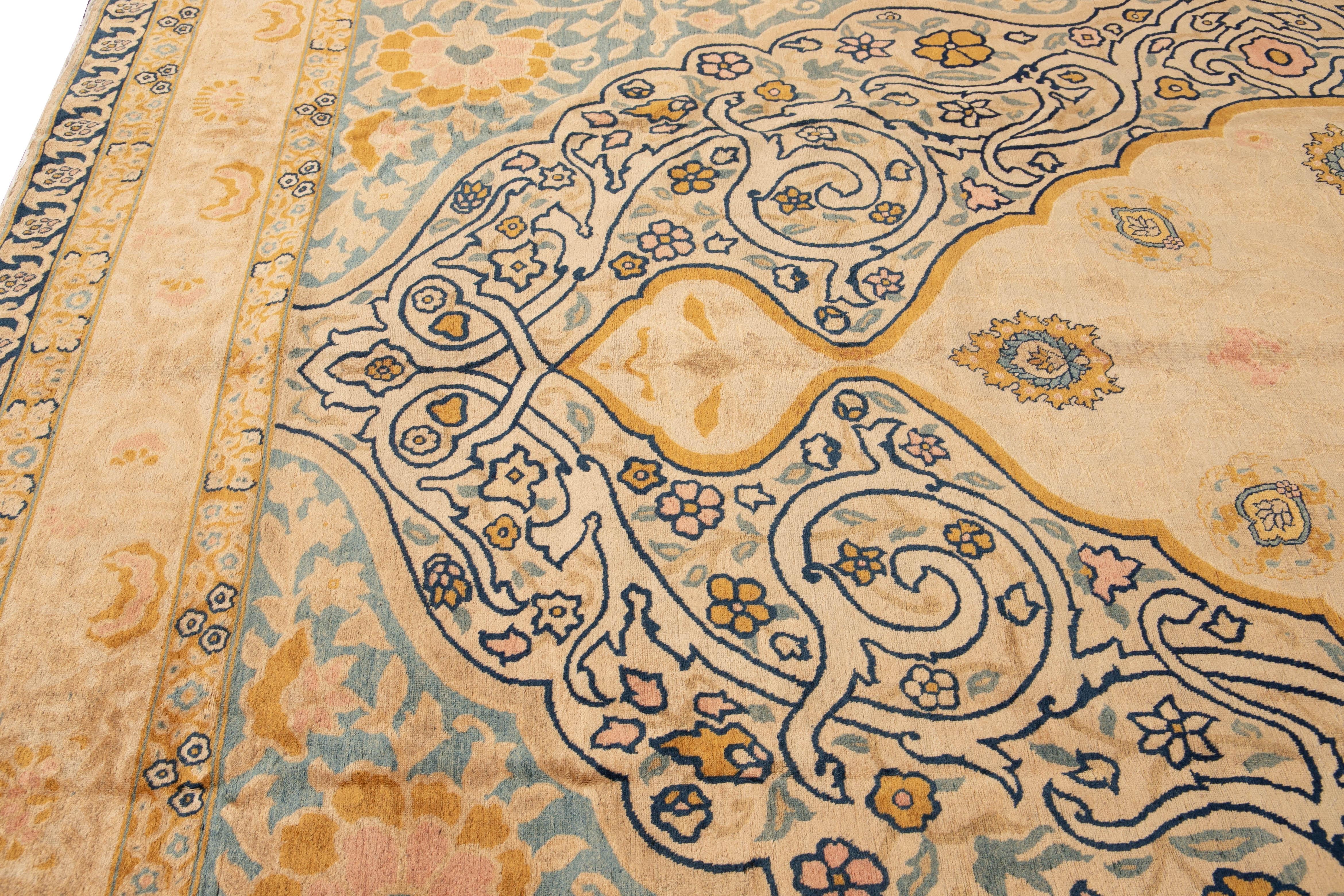Other Early 20th Century Antique Oversize Tabriz Wool Rug For Sale