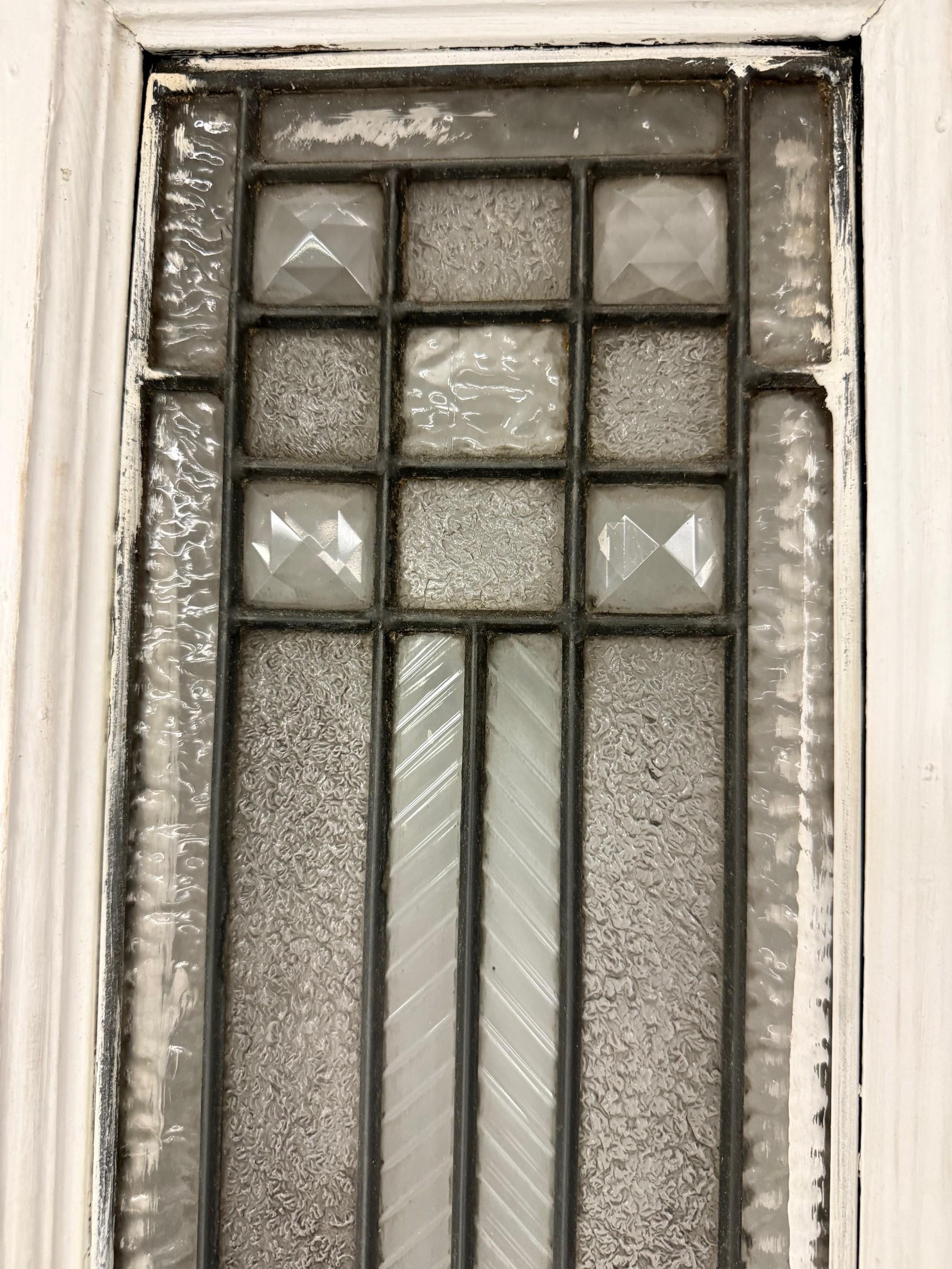 XX secolo Coppia di oblò in vetro smussato e testurizzato dei primi del Novecento, in zinco in vendita