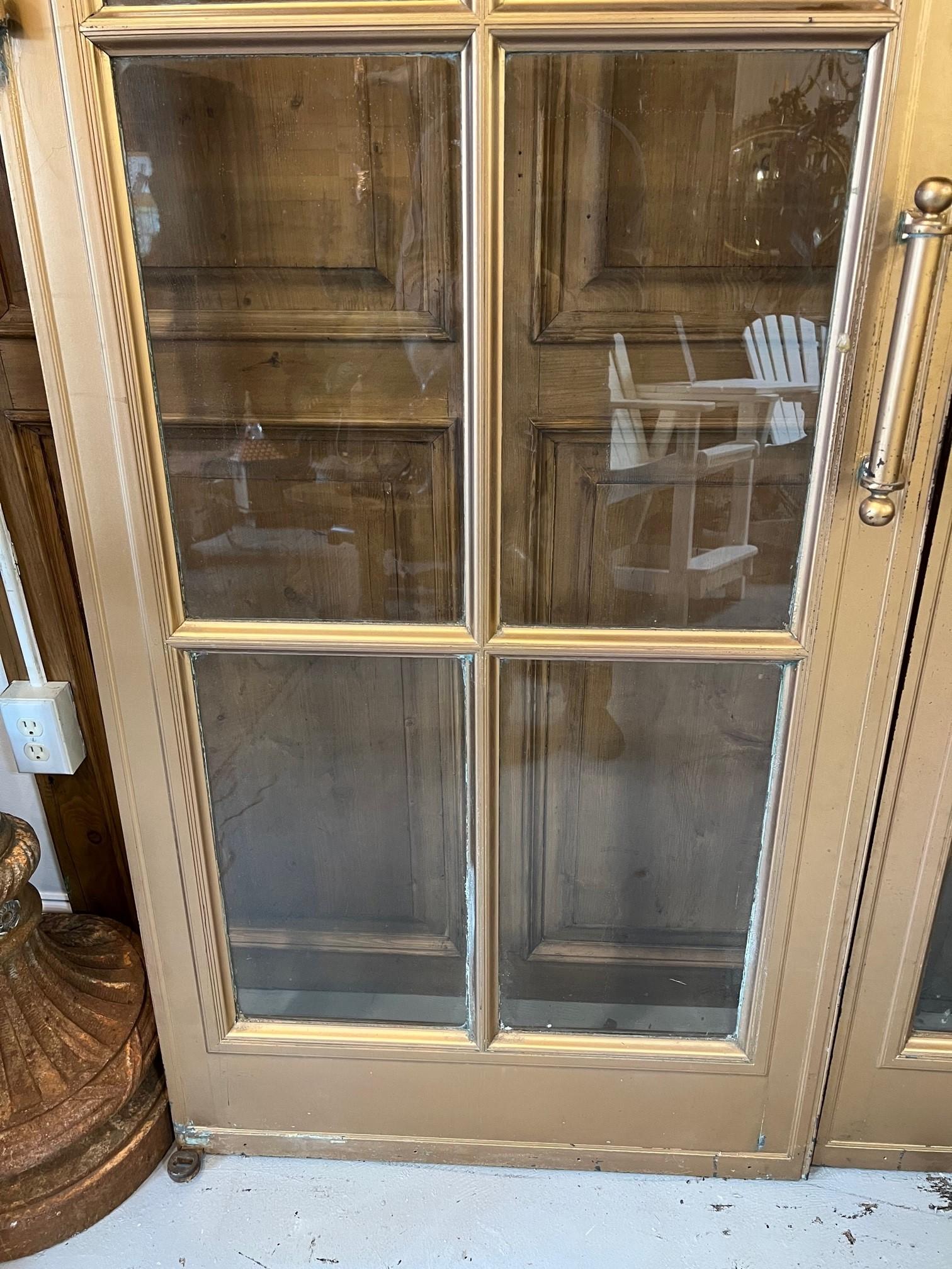 Early 20th Century Antique Pair of Bronze French Doors In Good Condition For Sale In Stamford, CT