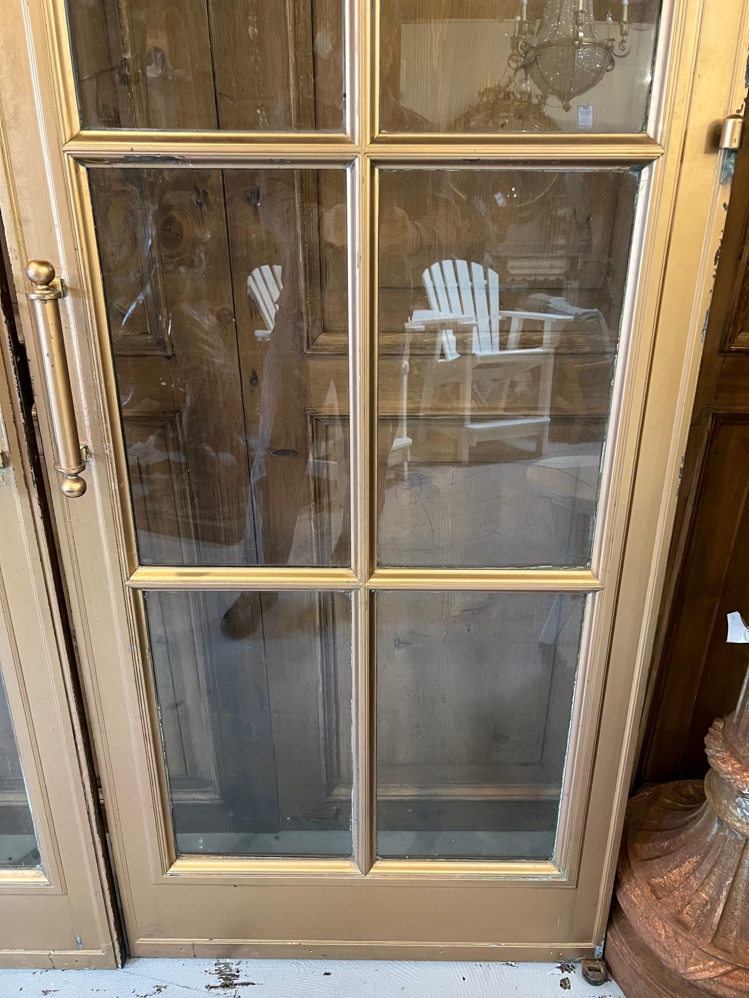 Early 20th Century Antique Pair of Bronze French Doors For Sale 2