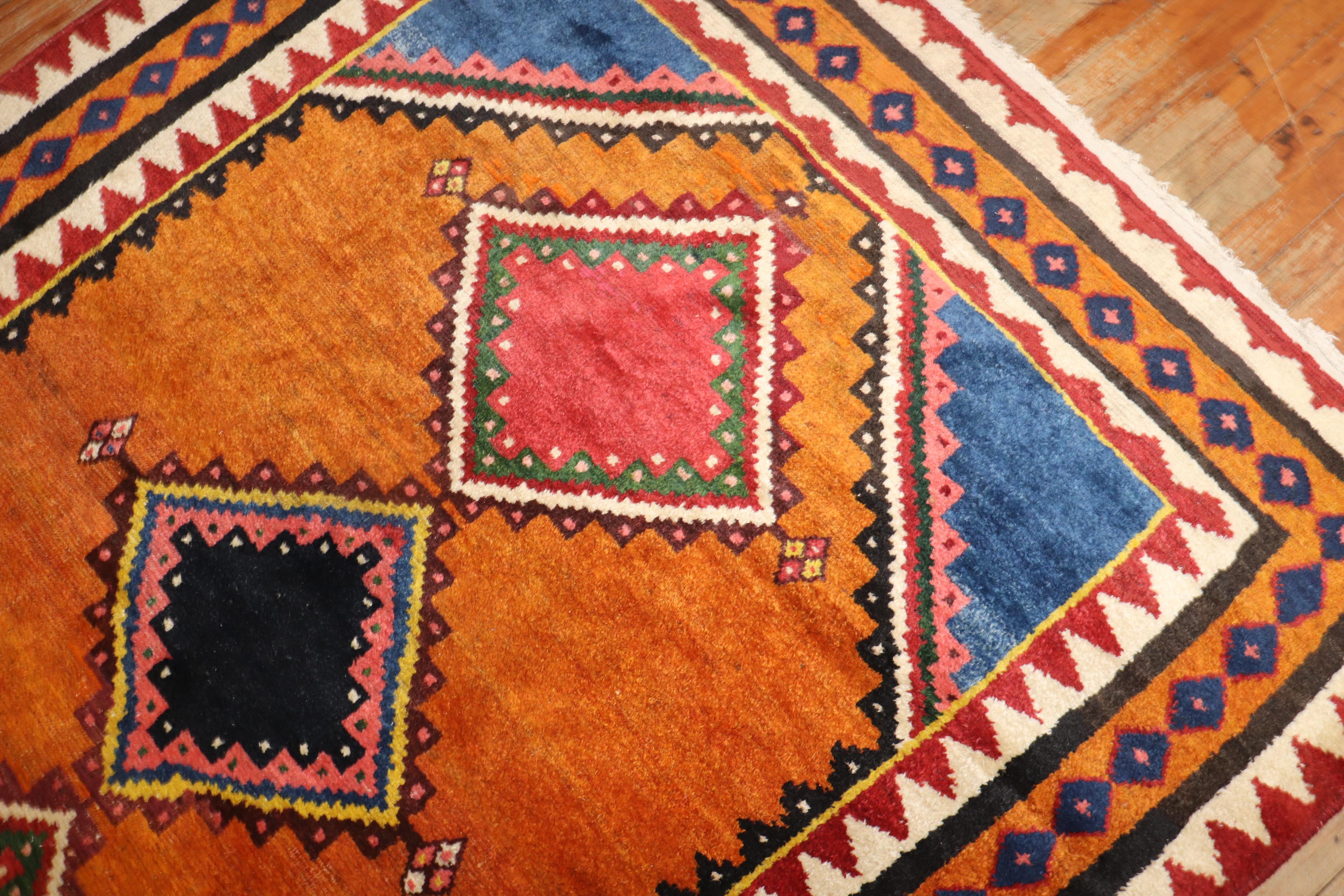 Hand-Knotted Early 20th Century Antique Persian Gabbeh Large Intermediate Rug For Sale