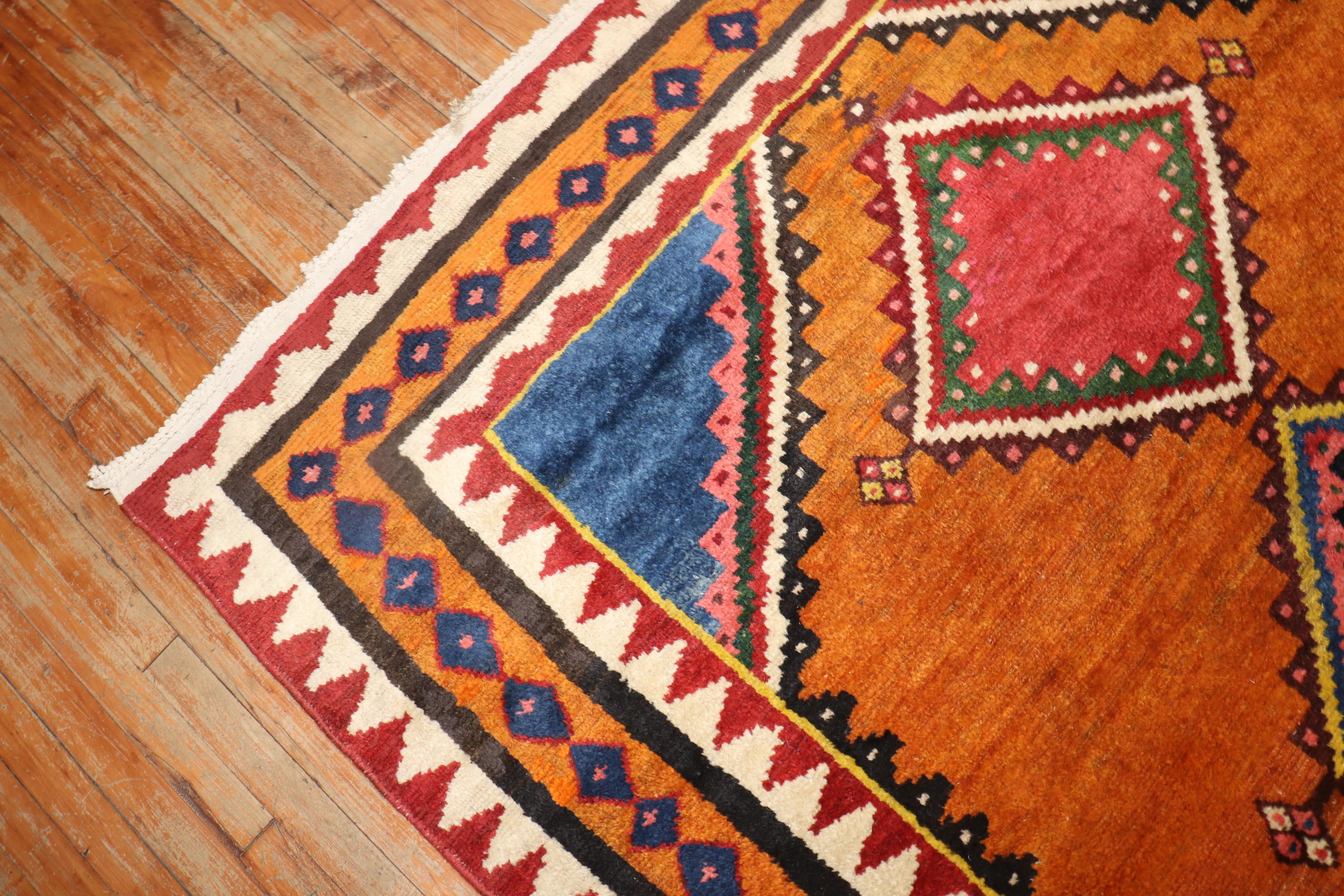 Wool Early 20th Century Antique Persian Gabbeh Large Intermediate Rug For Sale
