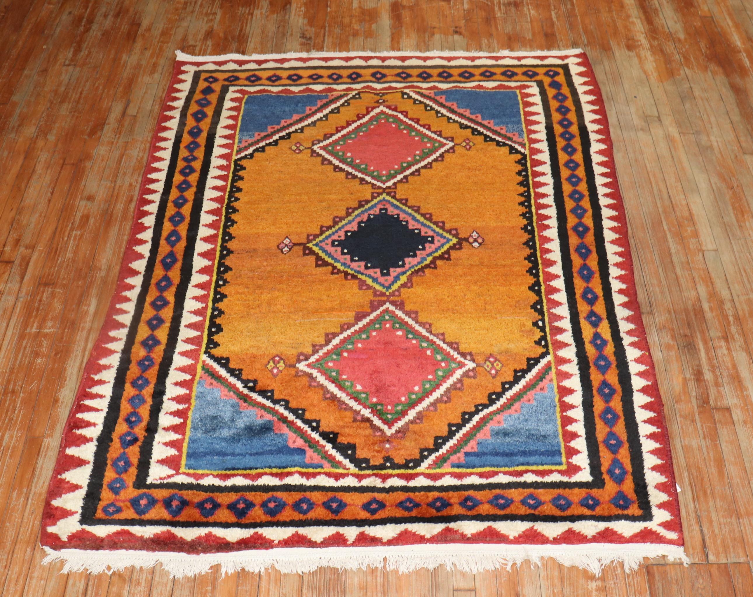 Early 20th Century Antique Persian Gabbeh Large Intermediate Rug For Sale 2