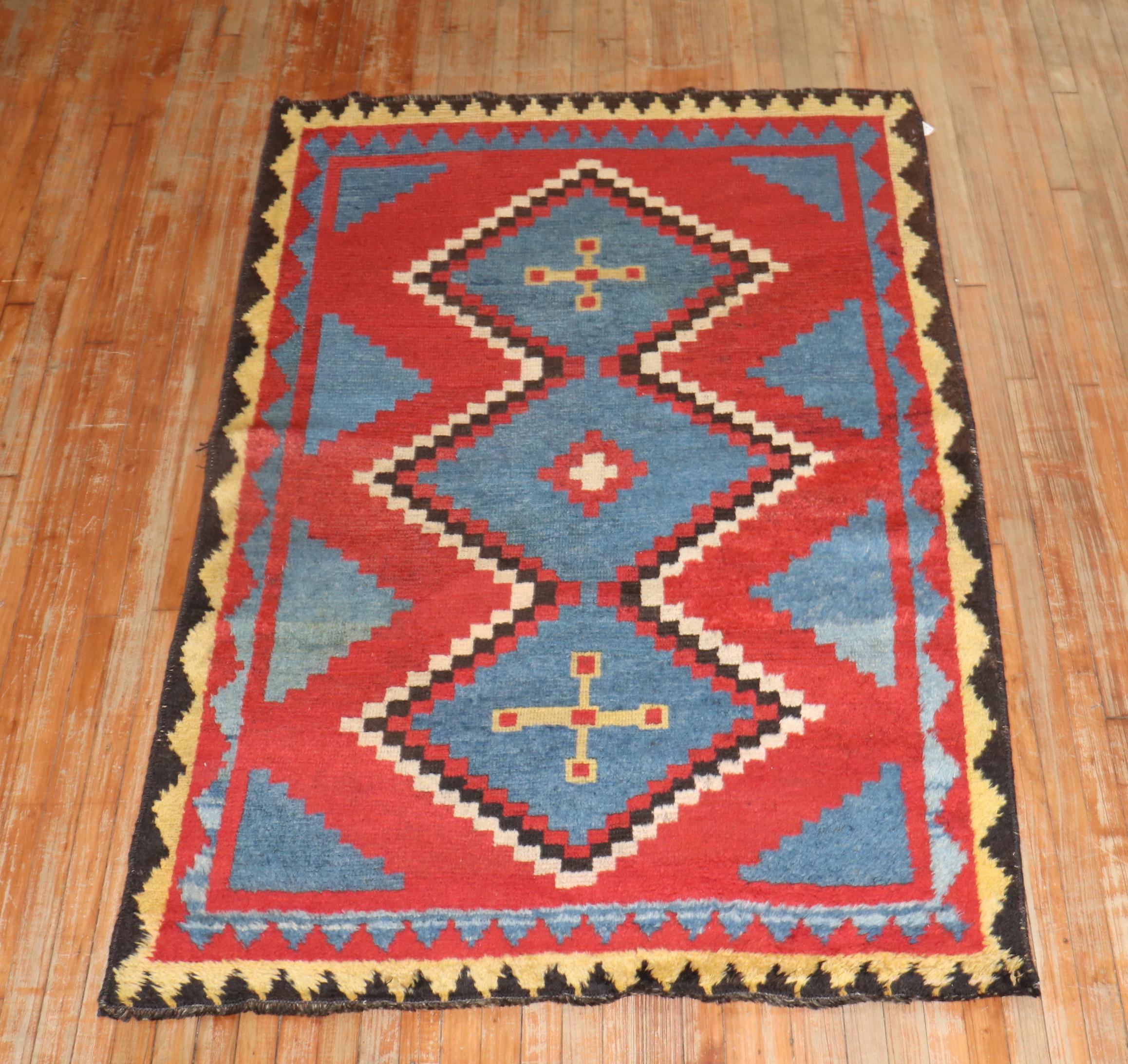 Tribal Tapis persan ancien Gabbeh du début du 20e siècle en vente