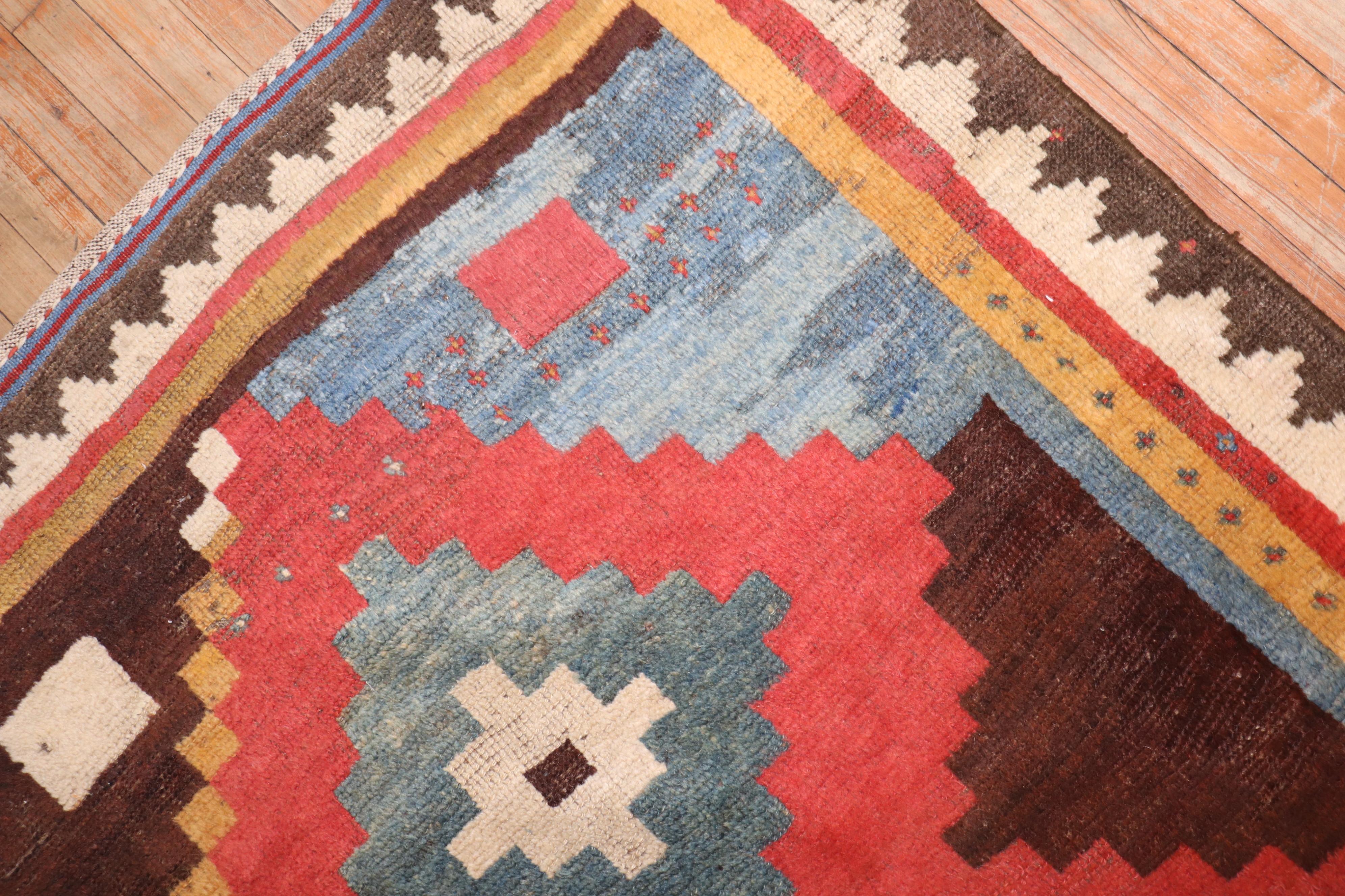 Wool Early 20th Century Antique Persian Gabbeh Rug For Sale
