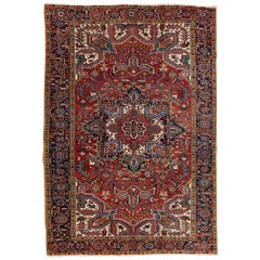 Early 20th Century Antique Persian Heriz Rug