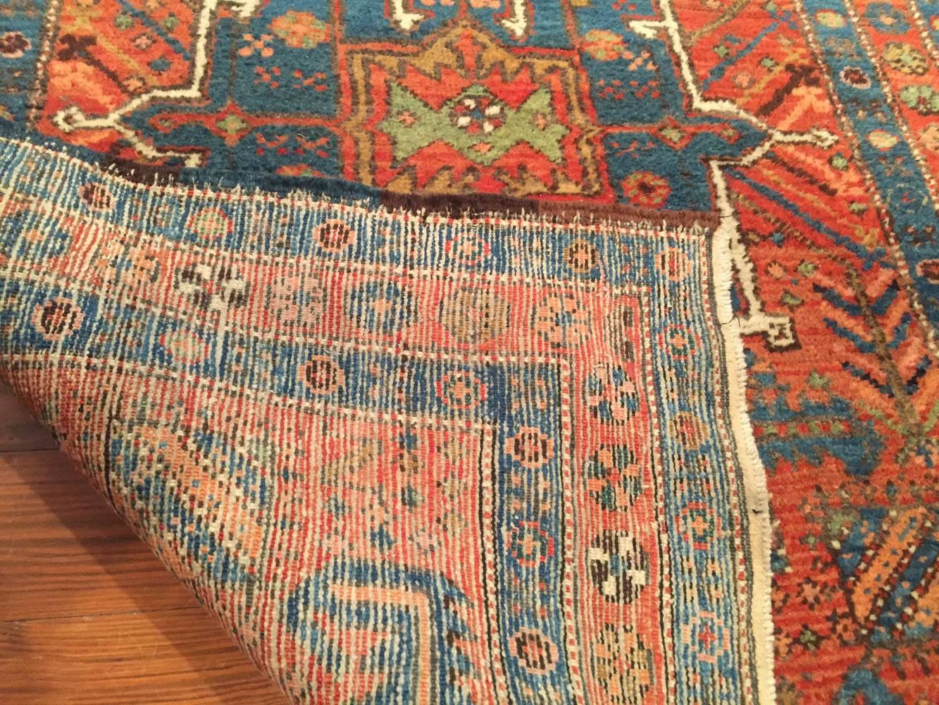 Hand-Knotted Early 20th Century Antique Persian Heriz Runner Rug For Sale