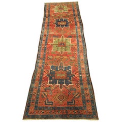 Early 20th Century Antique Persian Heriz Runner Rug