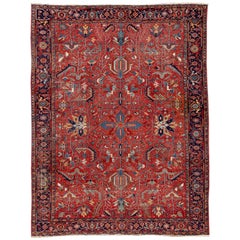 Early 20th Century Antique Persian Heriz Wool Rug