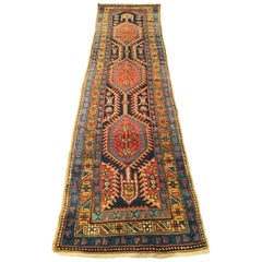 Early 20th Century Antique Persian Karaja Runner Rug