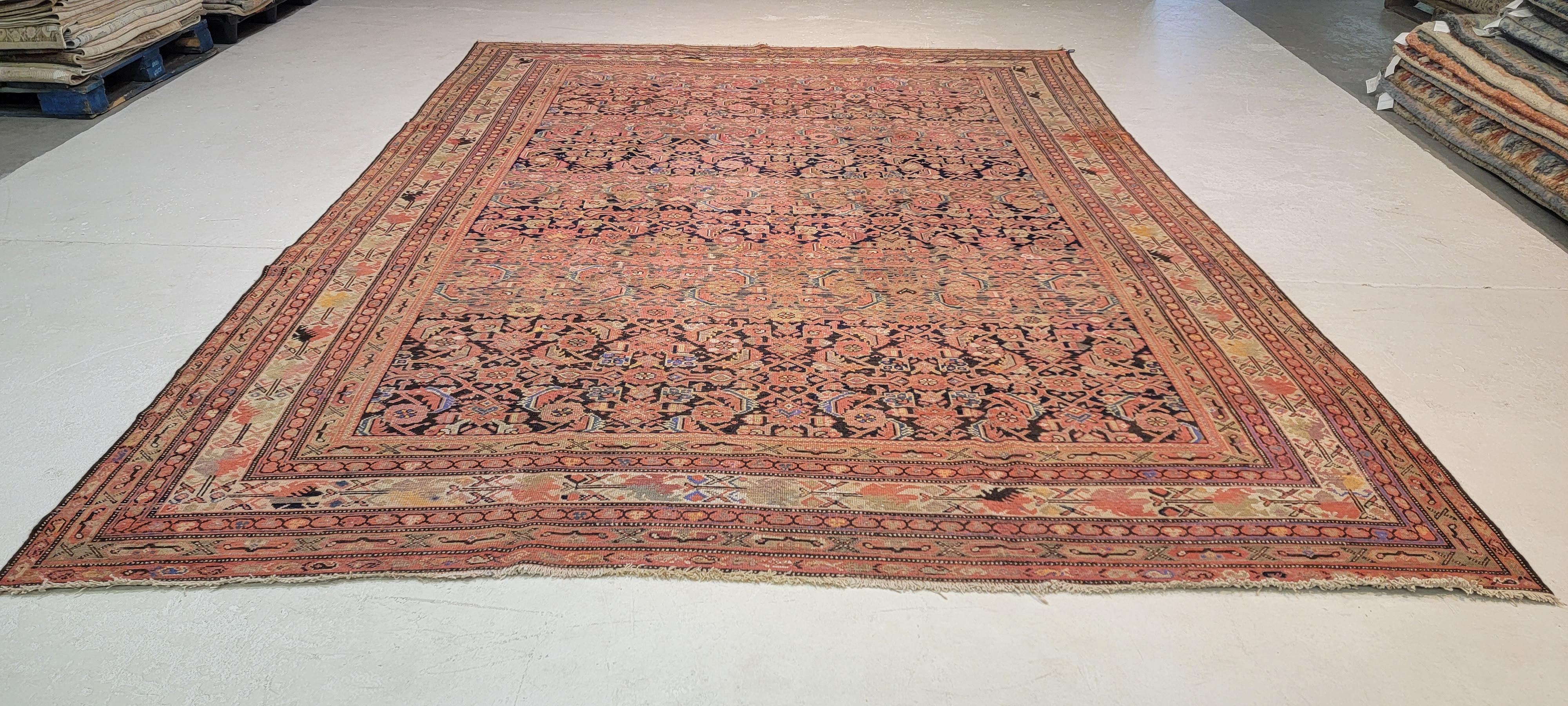 Hand-Knotted Early 20th Century Antique Persian/Kurdish Malayer Rug For Sale