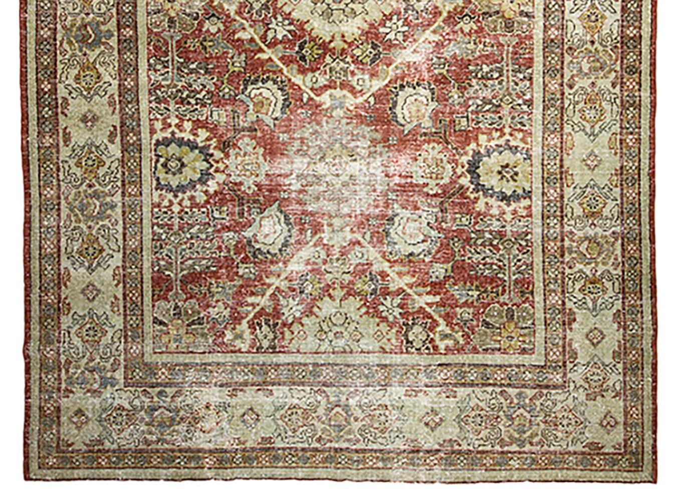 Antiker persischer Mahal-Teppich des frühen 20. Jahrhunderts (Wolle) im Angebot