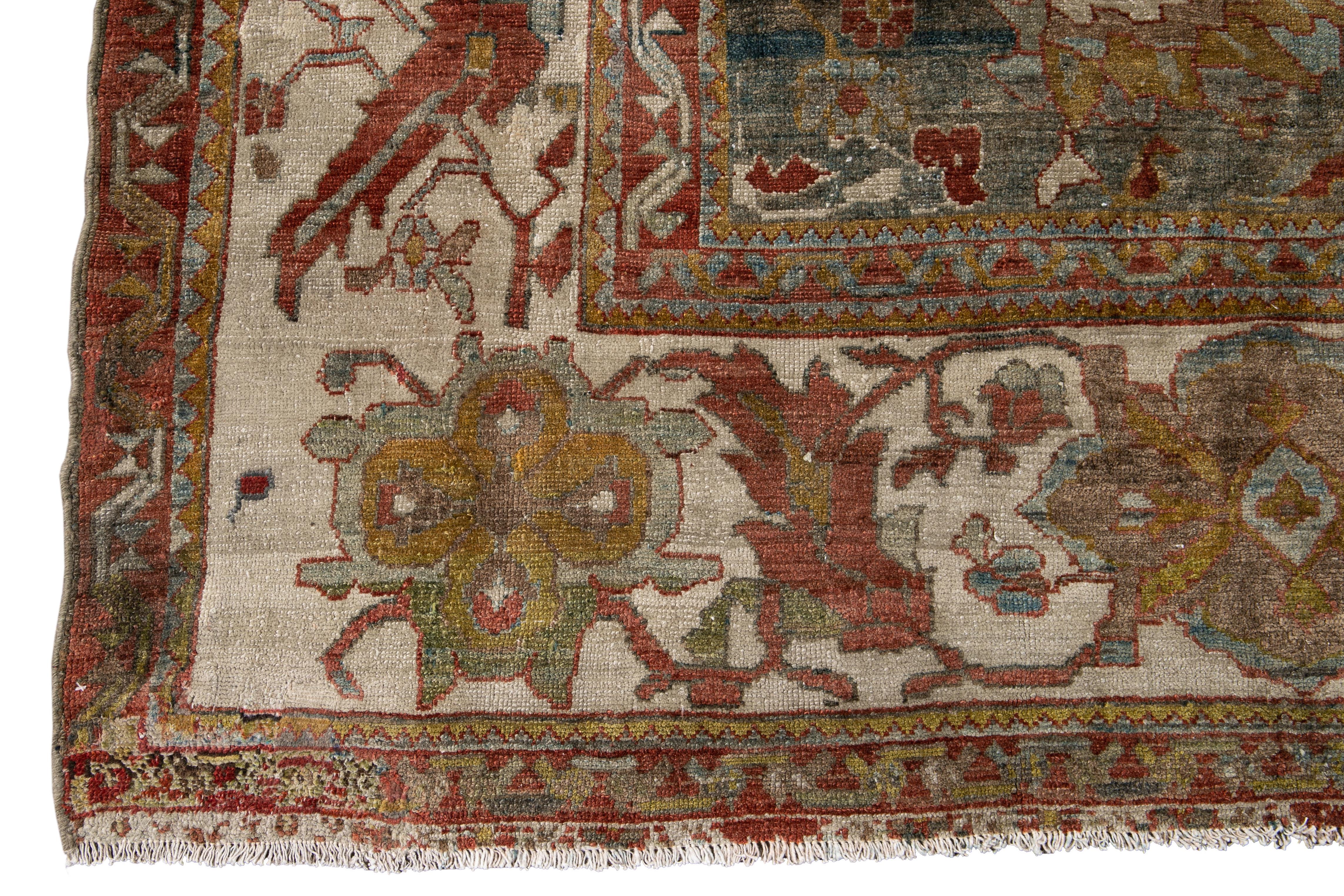 Early 20th Century Blue Antique Persian Malayer Rug For Sale 1