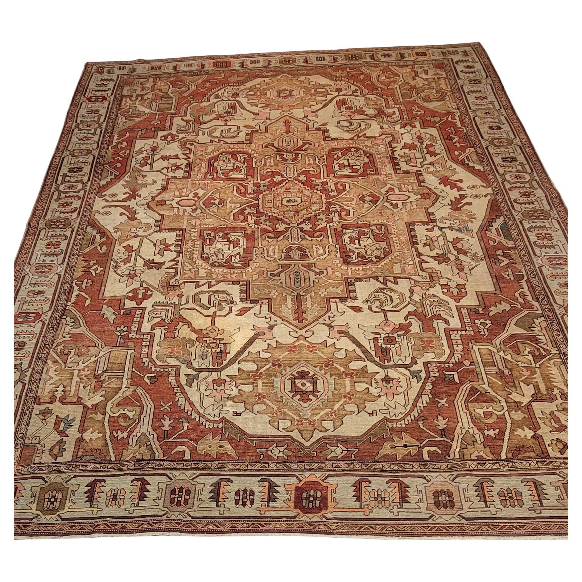 Early 20th Century Antique Persian Serapi Rug