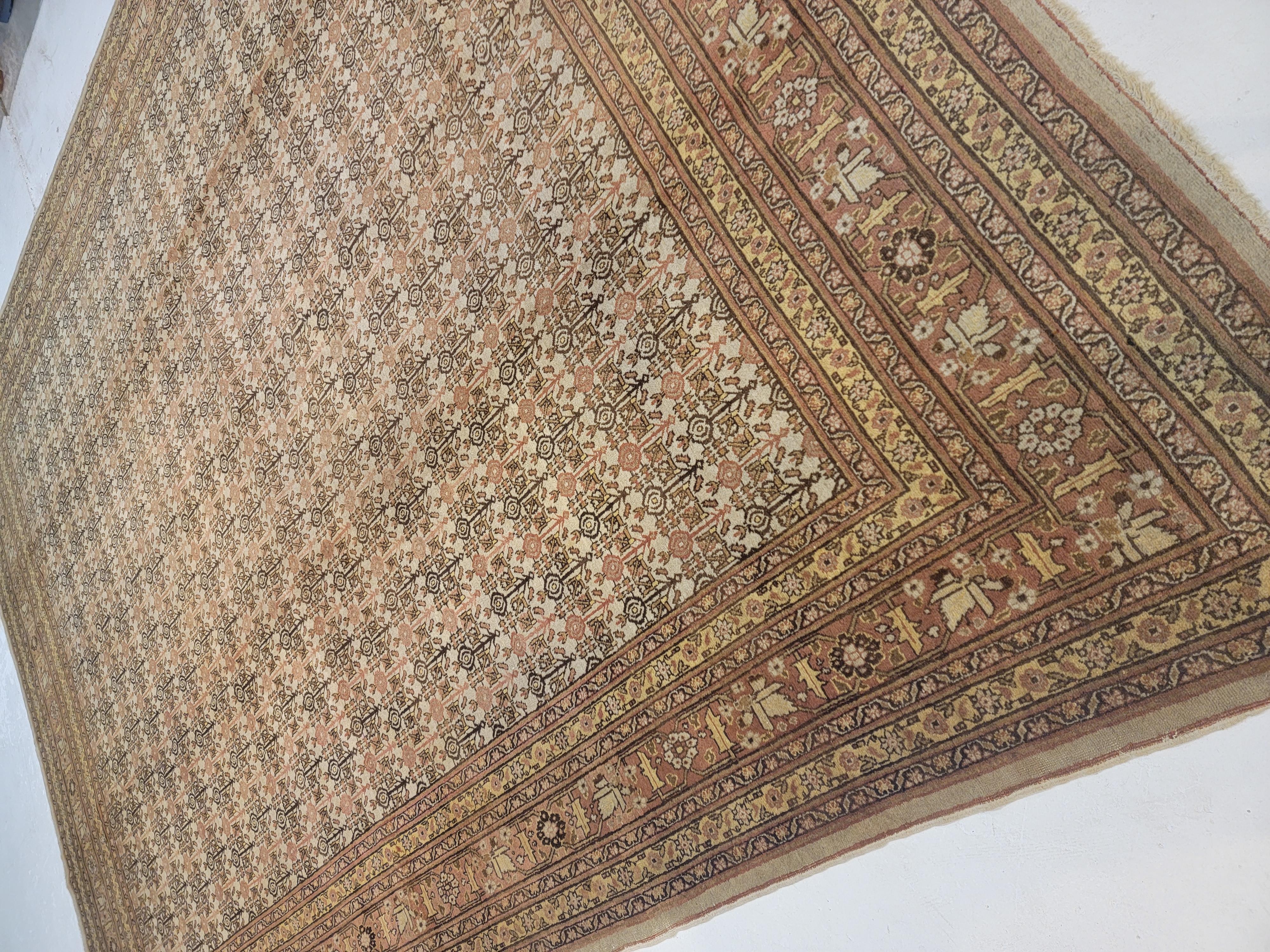 Hand-Knotted Early 20th Century Antique Persian Tabriz Haji Jalili Rug For Sale