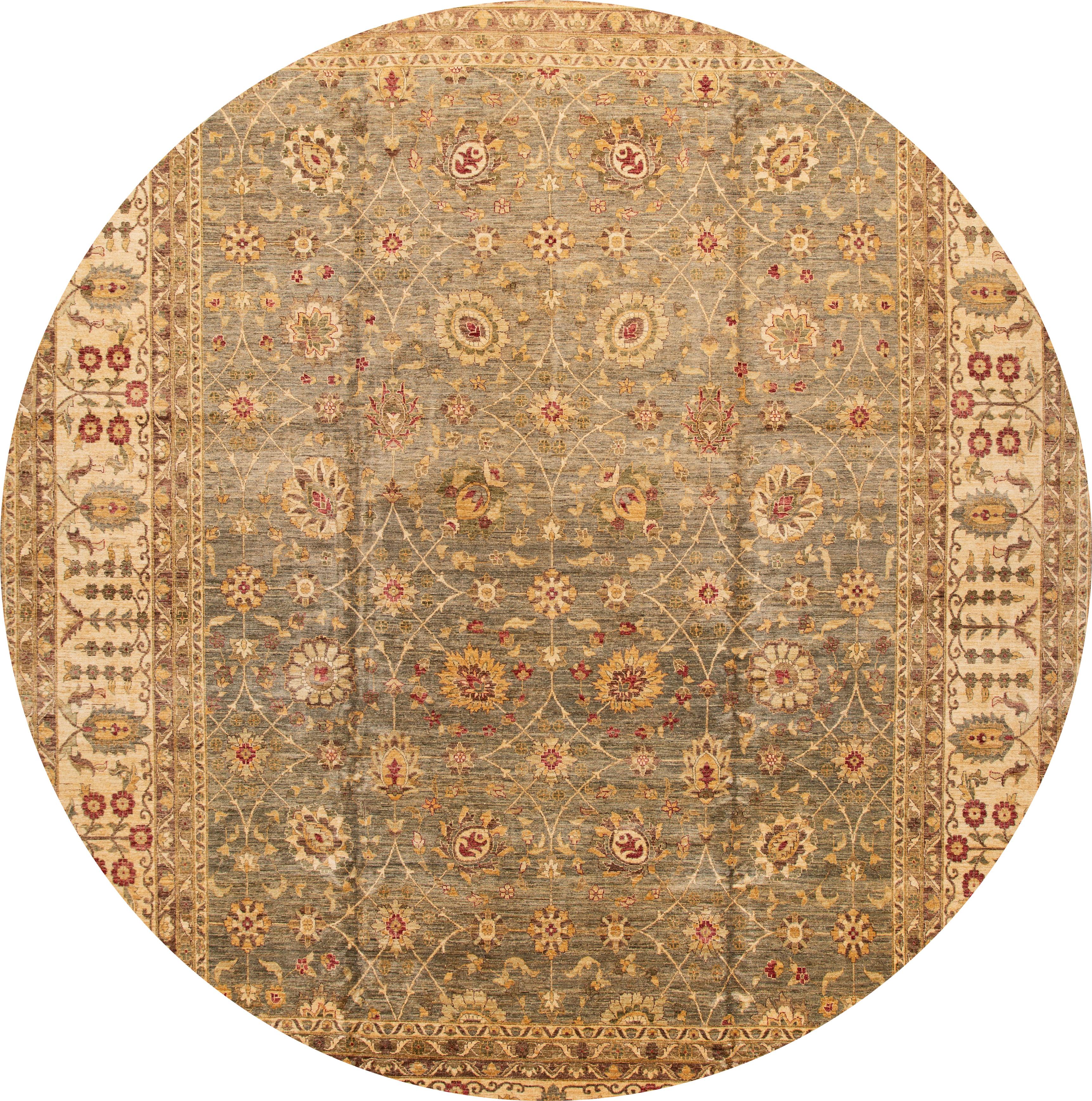 Hand-Knotted Early 20th Century Antique Peshawar Oversize Wool Rug For Sale