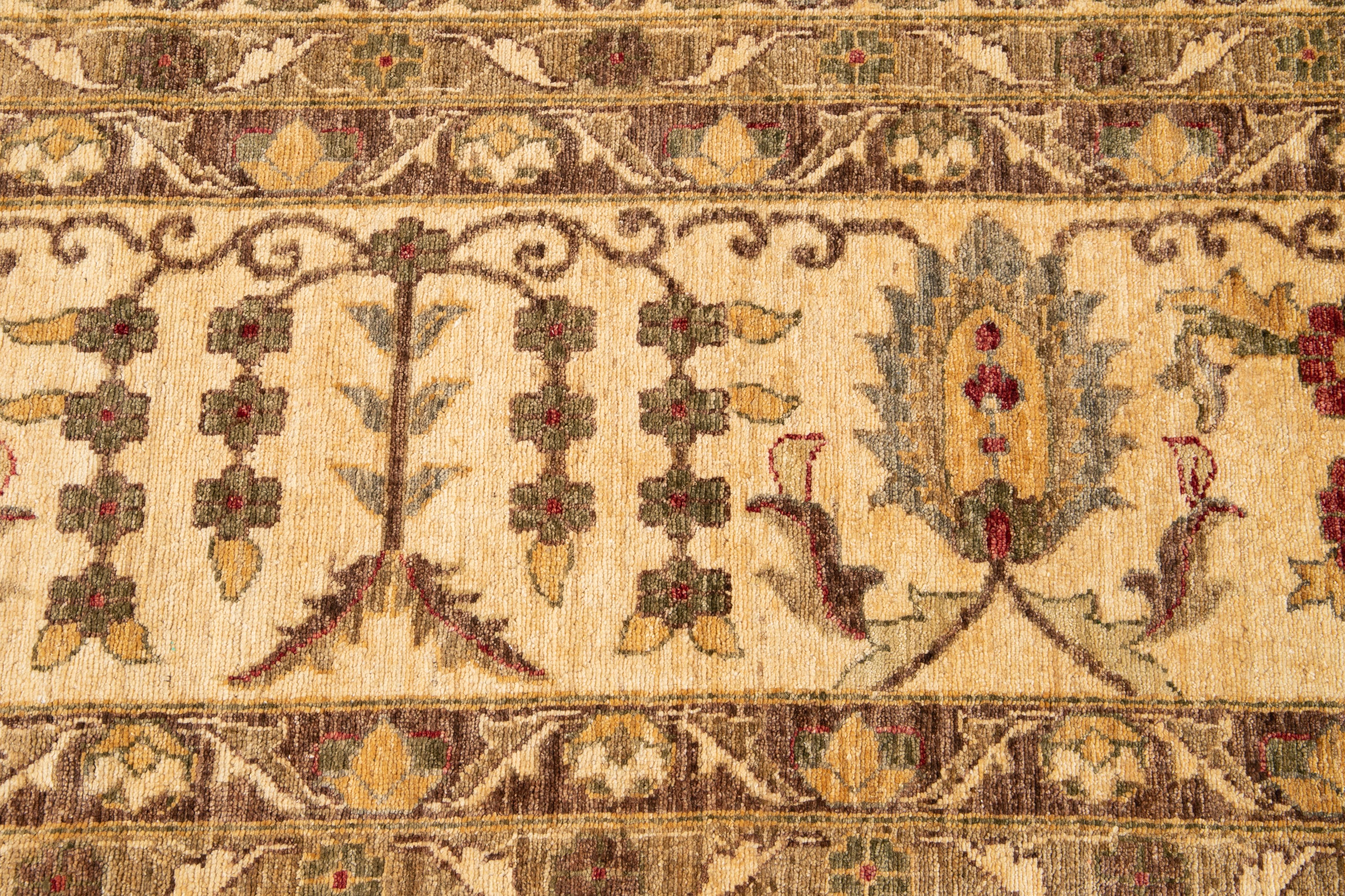 Early 20th Century Antique Peshawar Oversize Wool Rug For Sale 1