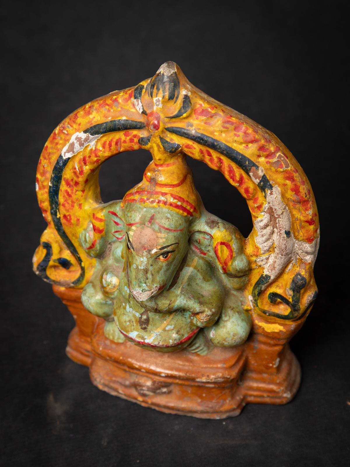 Early 20th century Antique pottery Ganesha statue from India 4
